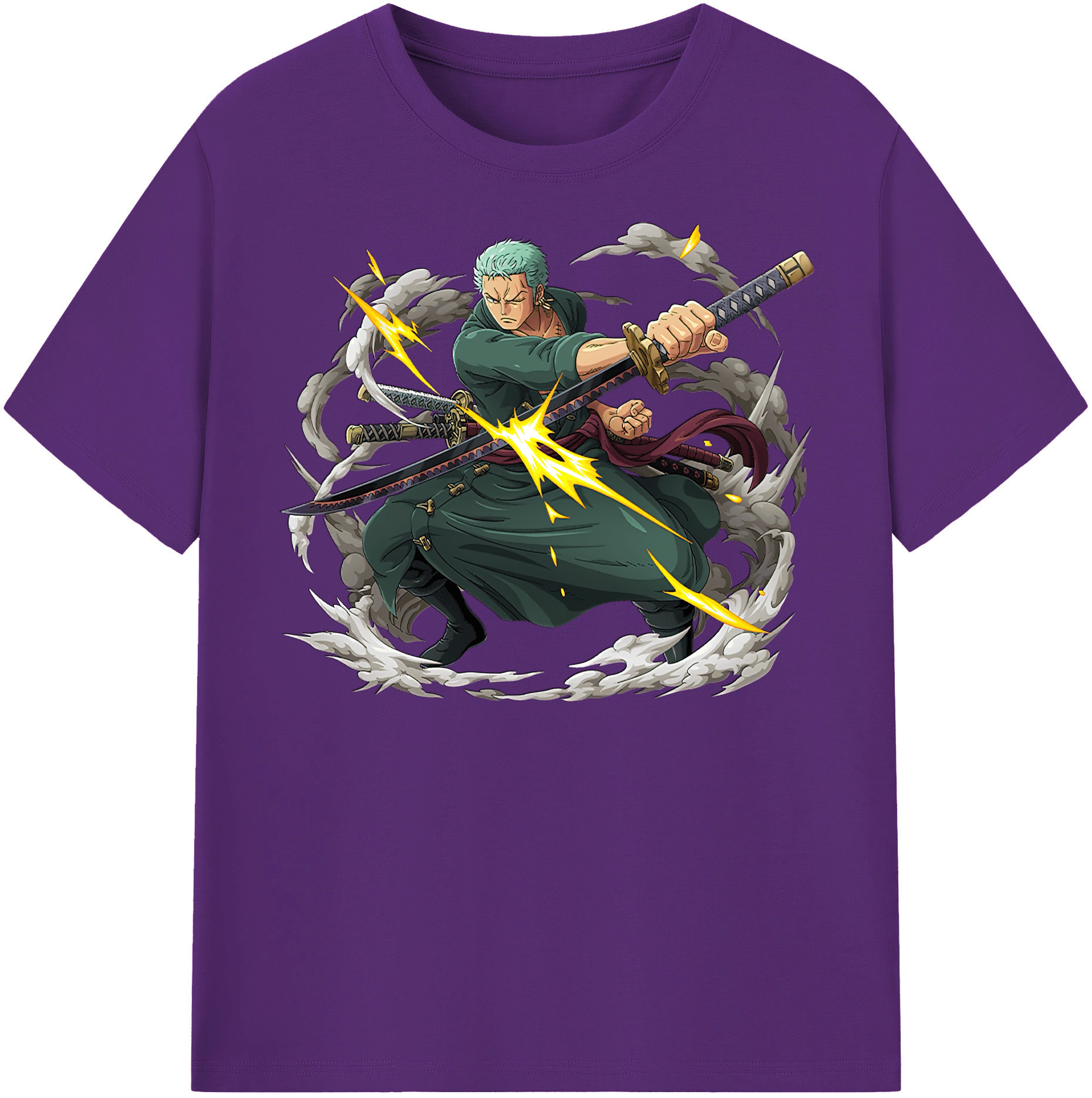 ワンピース ロロノア・ゾロ ONE PIECE Roronoa Zoro 綿100％半袖Tシャツ（フロントプリント）