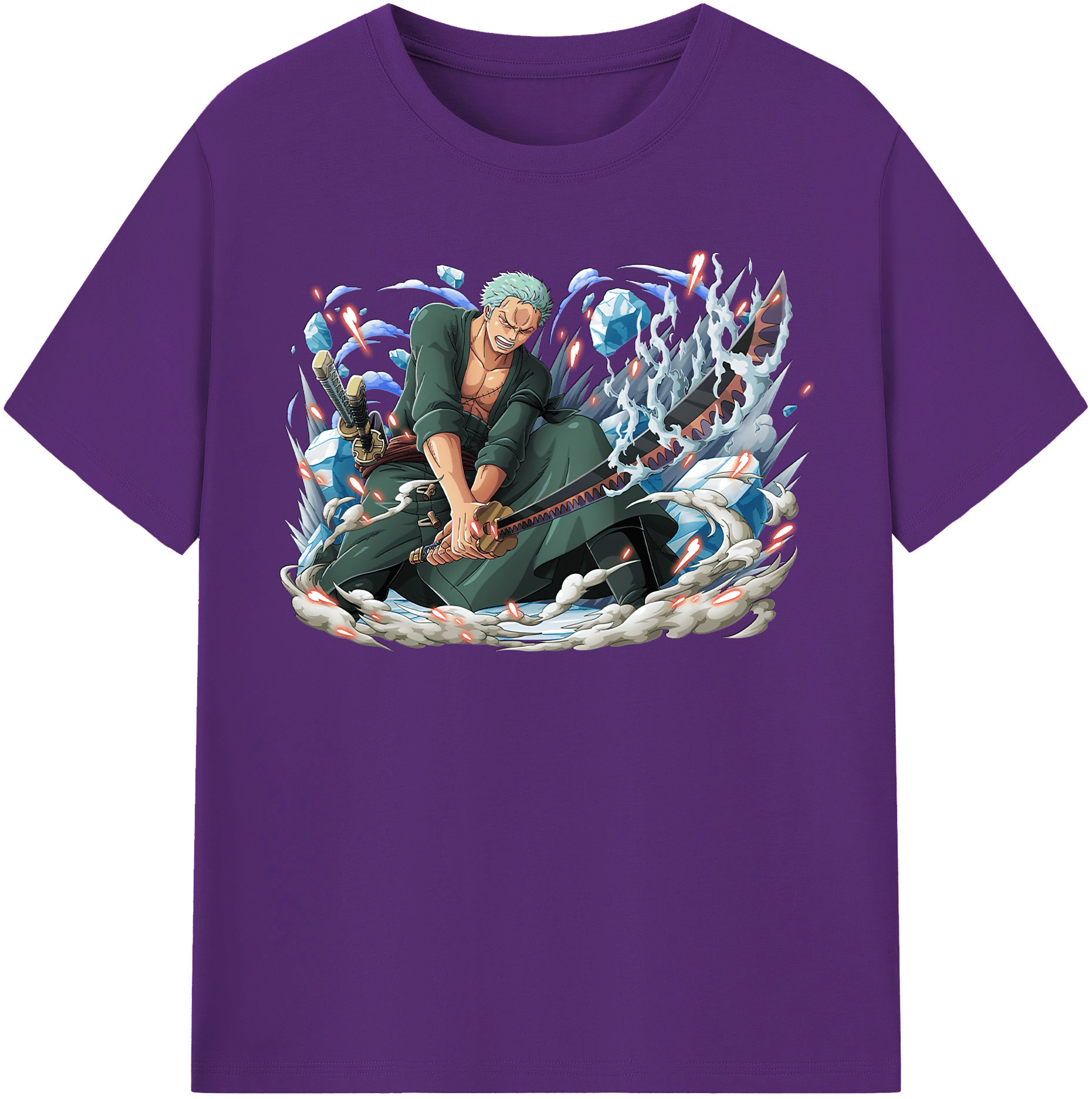 ワンピース ロロノア・ゾロ ONE PIECE Roronoa Zoro 綿100％半袖Tシャツ（フロントプリント）