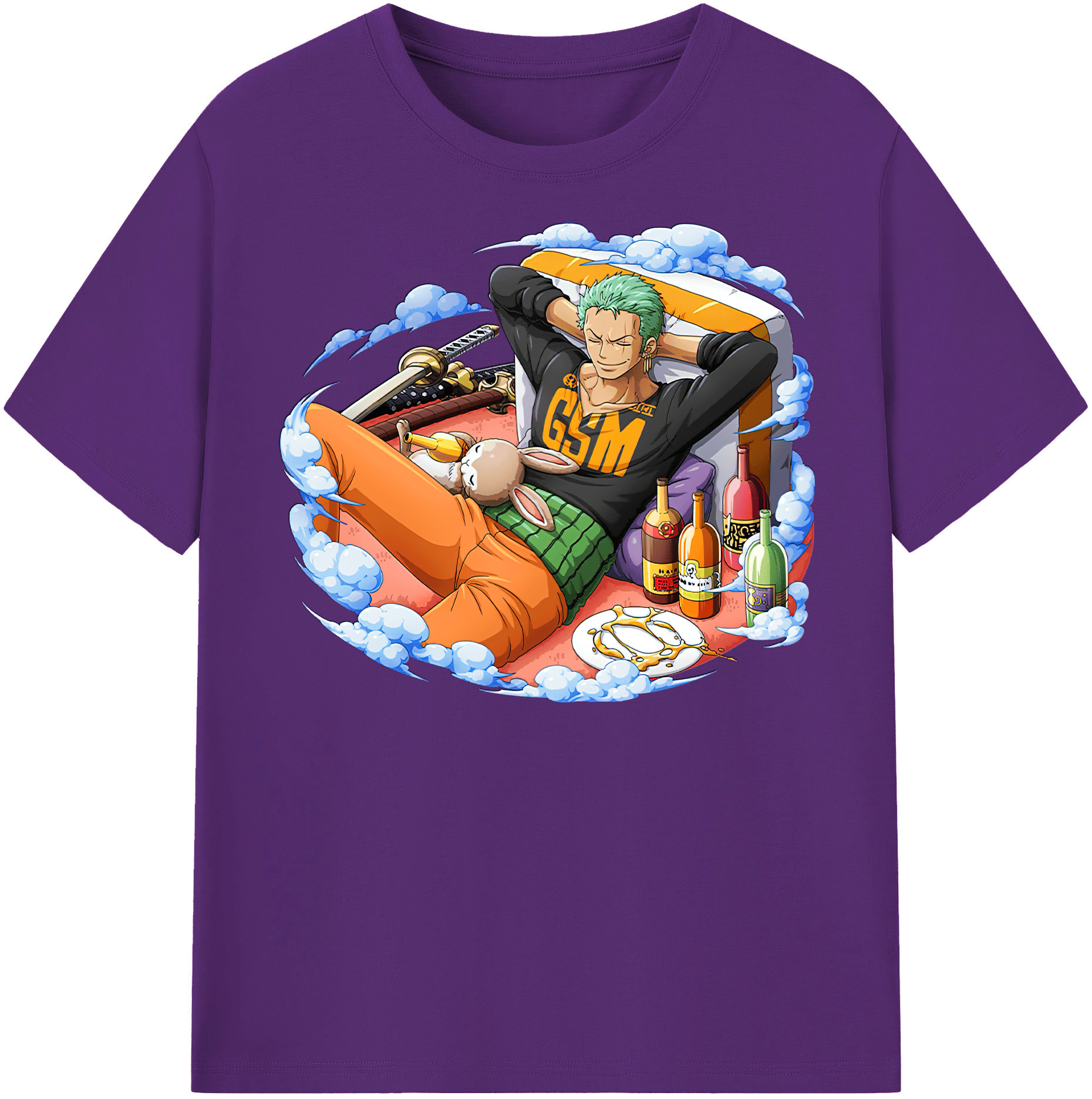 ワンピース ロロノア・ゾロ ONE PIECE Roronoa Zoro 綿100％半袖Tシャツ（フロントプリント）
