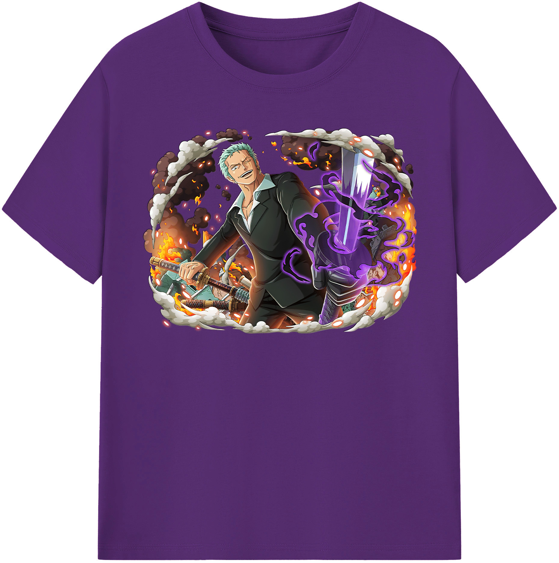 ワンピース ロロノア・ゾロ ONE PIECE Roronoa Zoro 綿100％半袖Tシャツ（フロントプリント）
