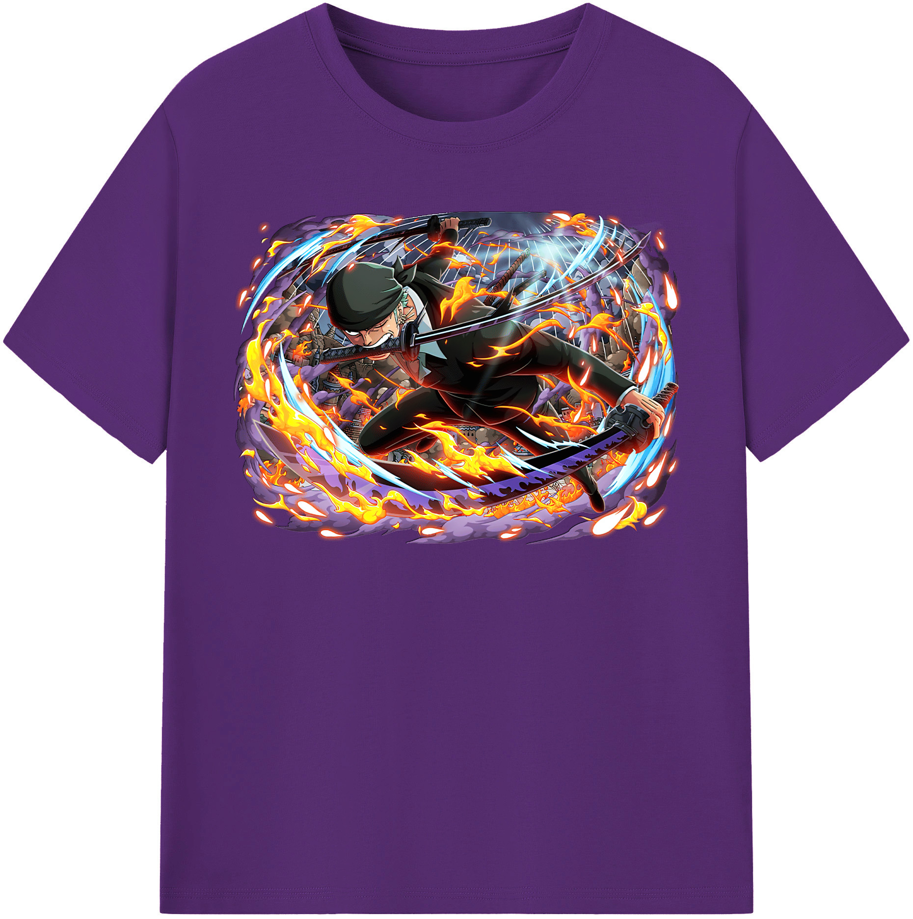 ワンピース ロロノア・ゾロ ONE PIECE Roronoa Zoro 綿100％半袖Tシャツ（フロントプリント）