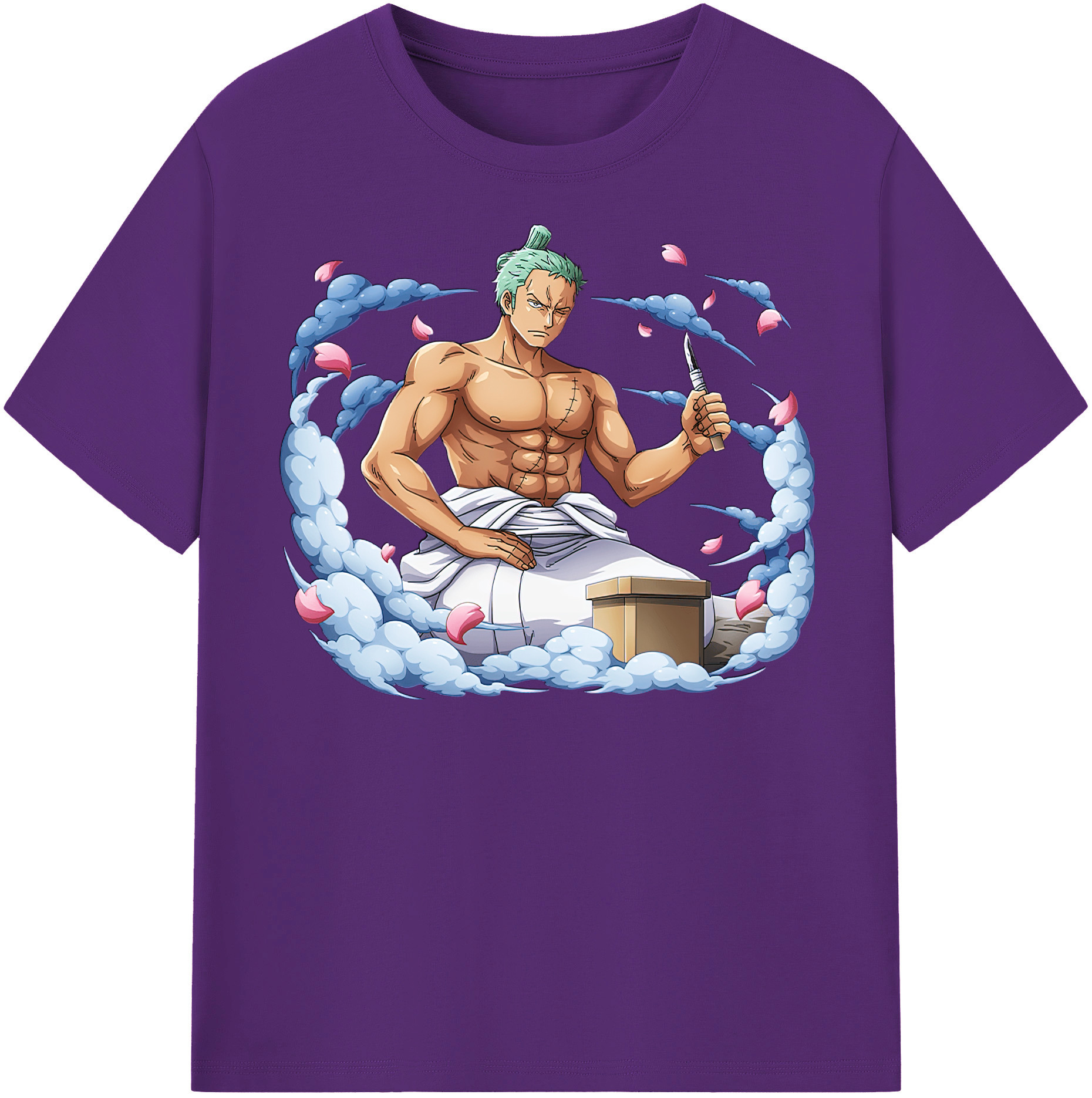 ワンピース ロロノア・ゾロ ONE PIECE Roronoa Zoro 綿100％半袖Tシャツ（フロントプリント）