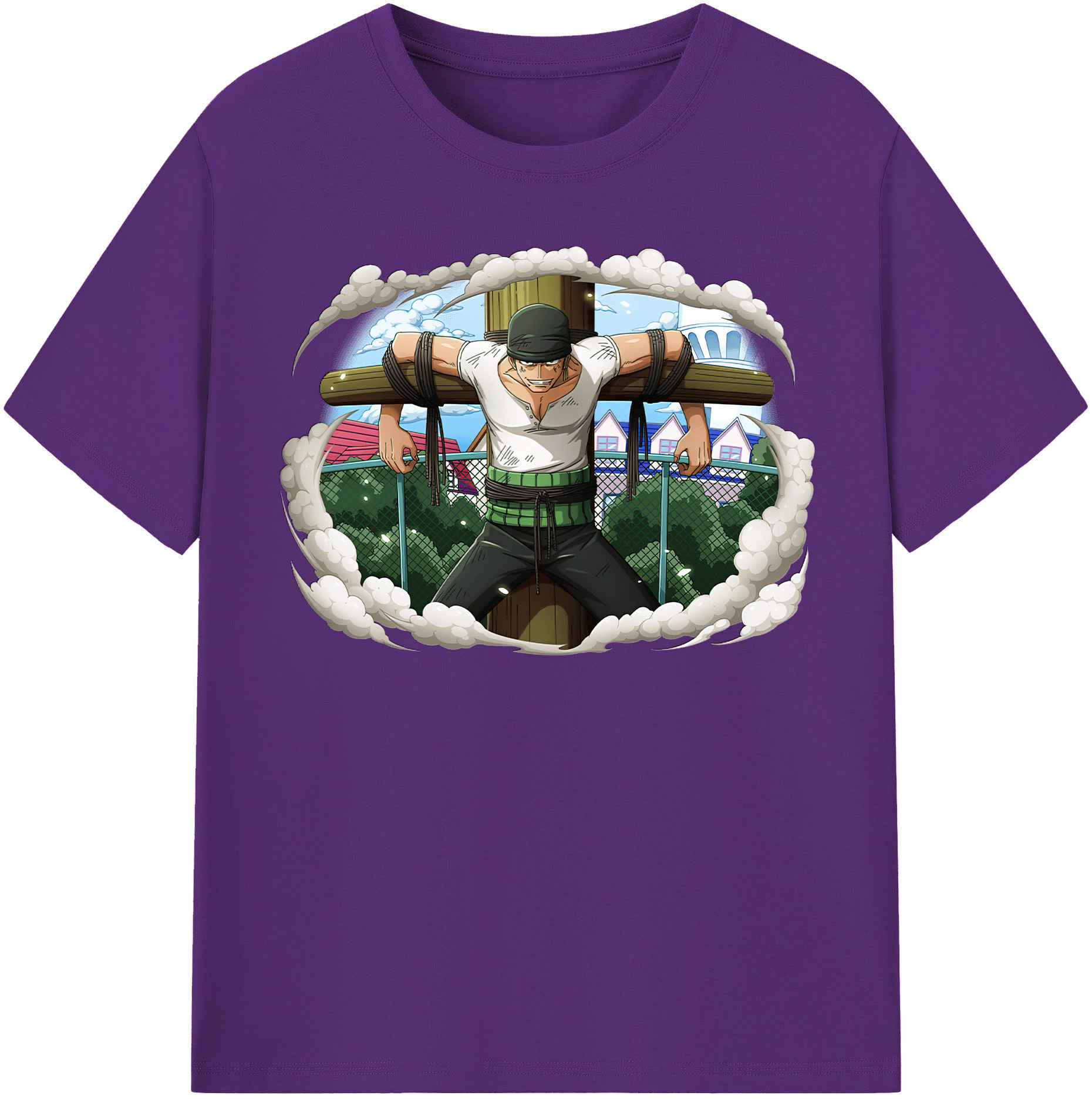 ワンピース ロロノア・ゾロ ONE PIECE Roronoa Zoro 綿100％半袖Tシャツ（フロントプリント）