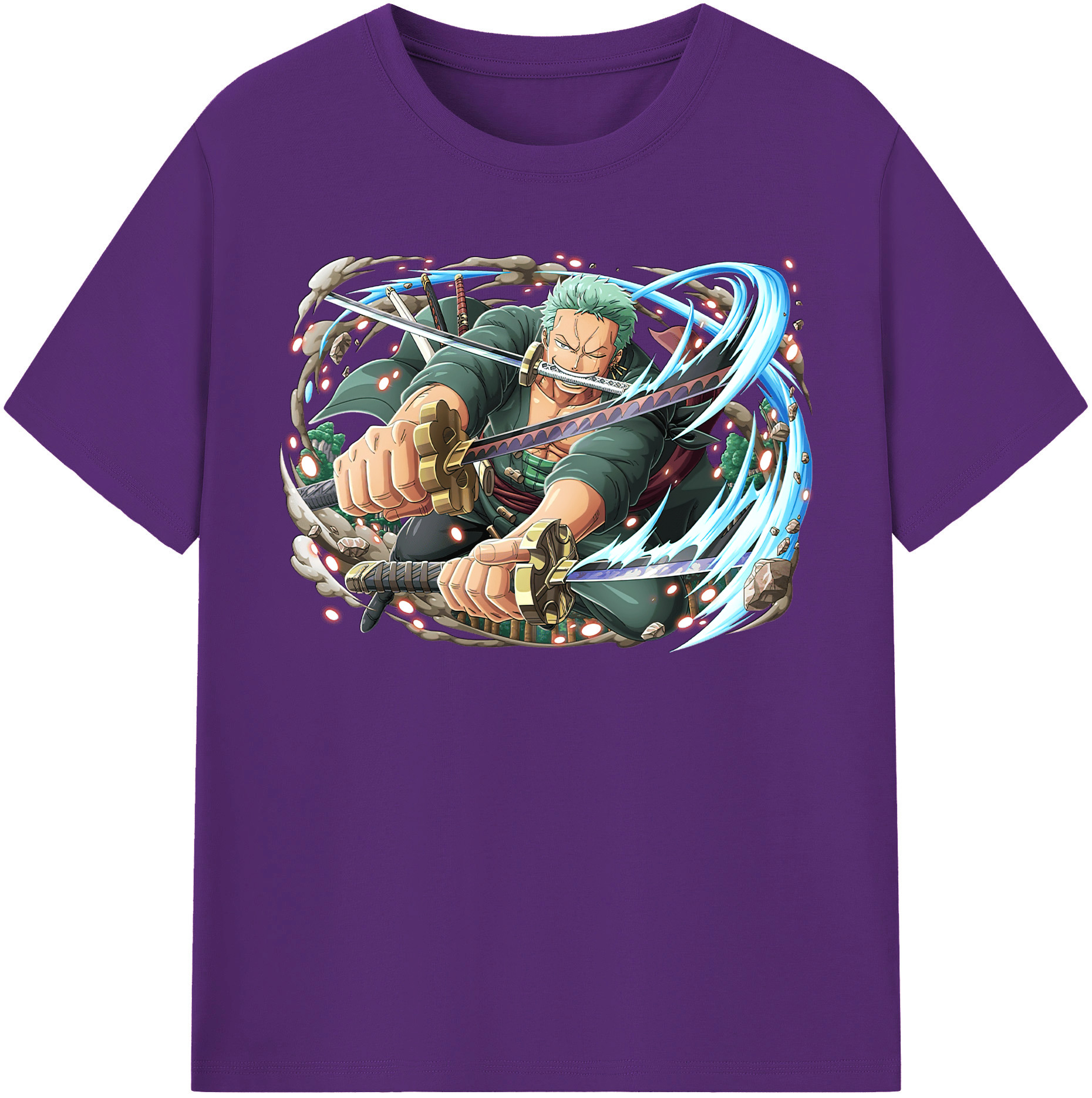 ワンピース ロロノア・ゾロ ONE PIECE Roronoa Zoro 綿100％半袖Tシャツ（フロントプリント）