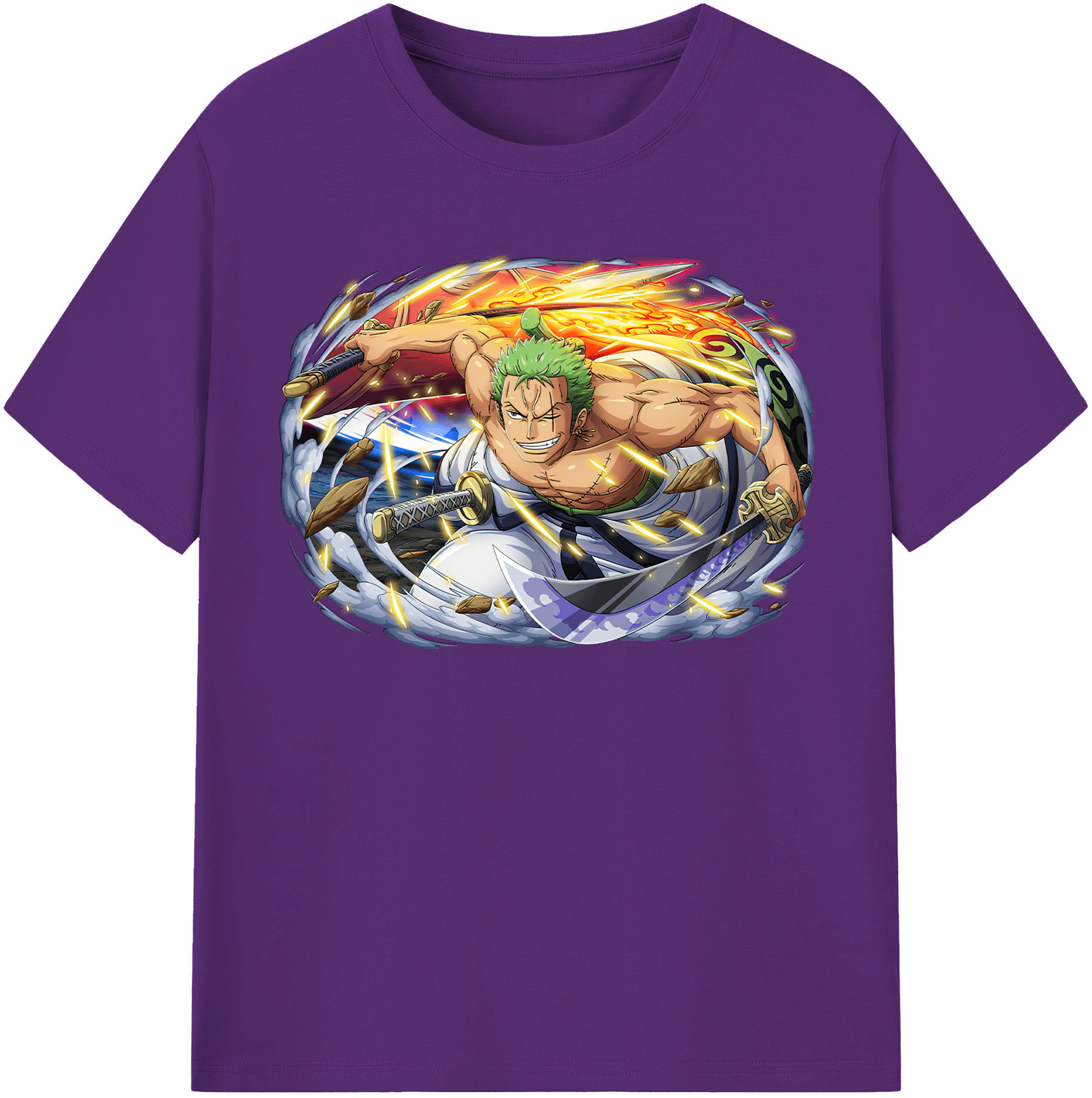 ワンピース ロロノア・ゾロ ONE PIECE Roronoa Zoro 綿100％半袖Tシャツ（フロントプリント）