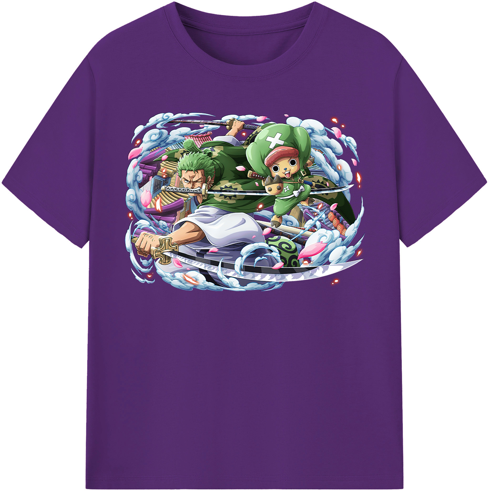ワンピース ロロノア・ゾロ ONE PIECE Roronoa Zoro 綿100％半袖Tシャツ（フロントプリント）