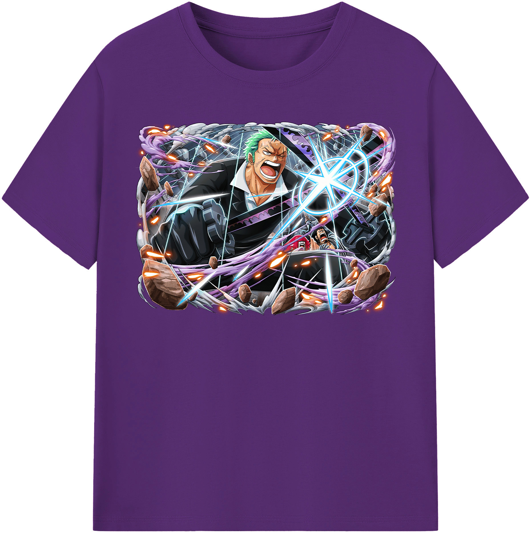 ワンピース ロロノア・ゾロ ONE PIECE Roronoa Zoro 綿100％半袖Tシャツ（フロントプリント）