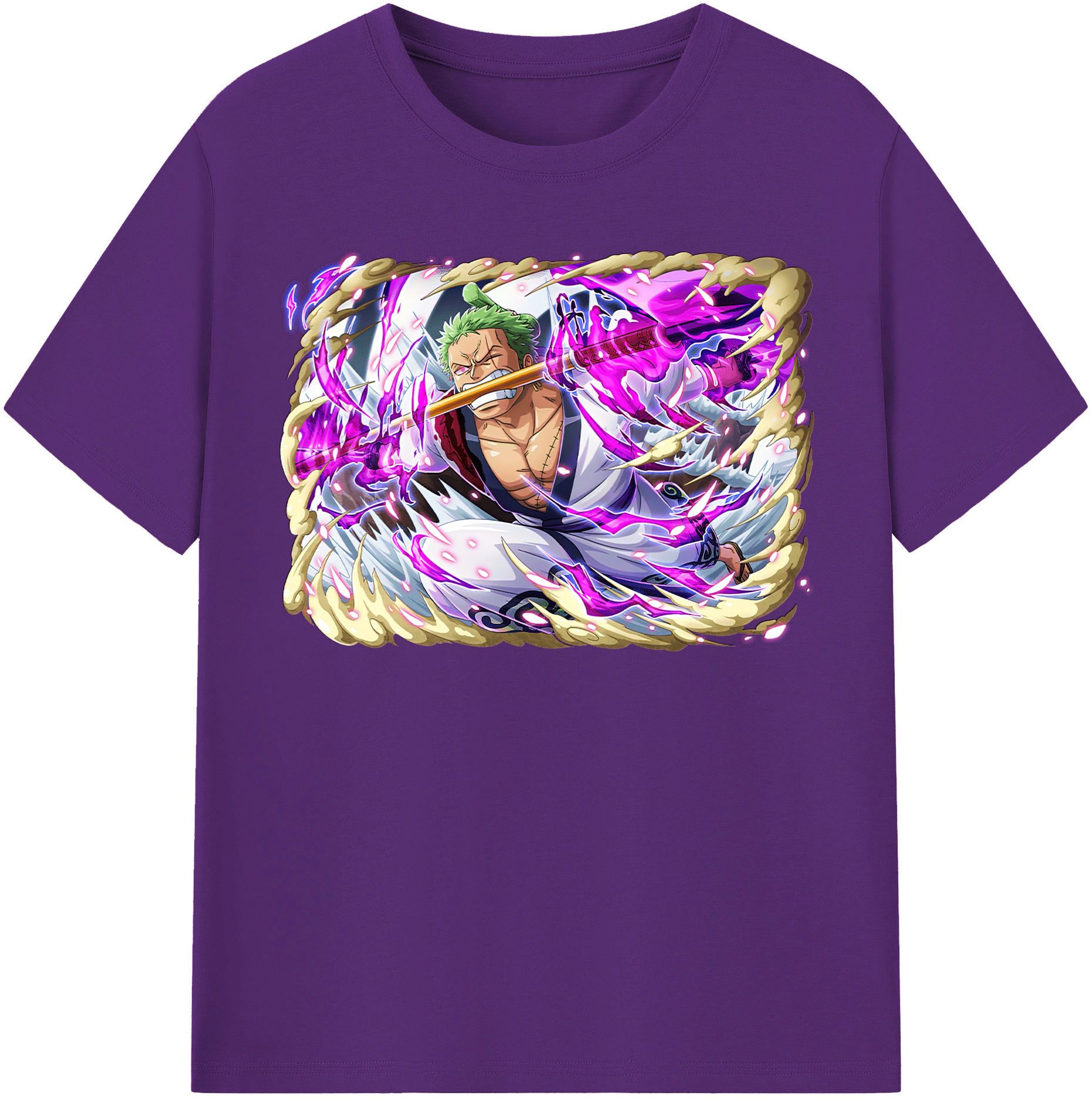 ワンピース ロロノア・ゾロ ONE PIECE Roronoa Zoro 綿100％半袖Tシャツ（フロントプリント）