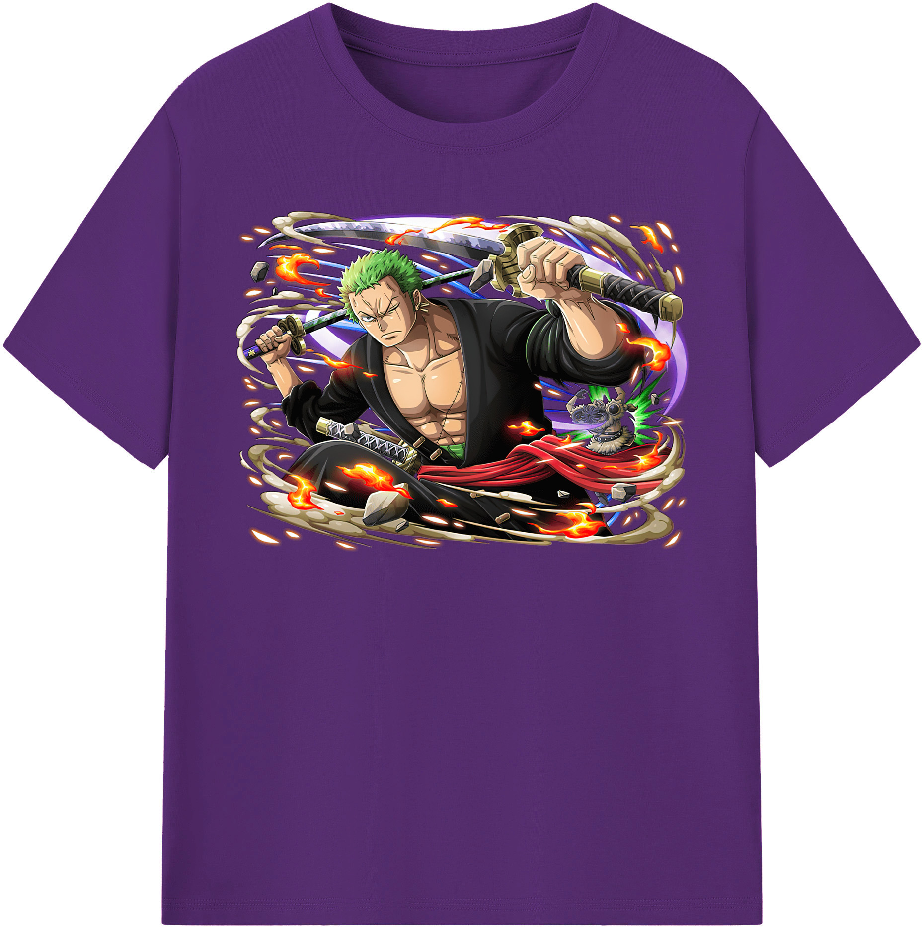 ワンピース ロロノア・ゾロ ONE PIECE Roronoa Zoro 綿100％半袖Tシャツ（フロントプリント）