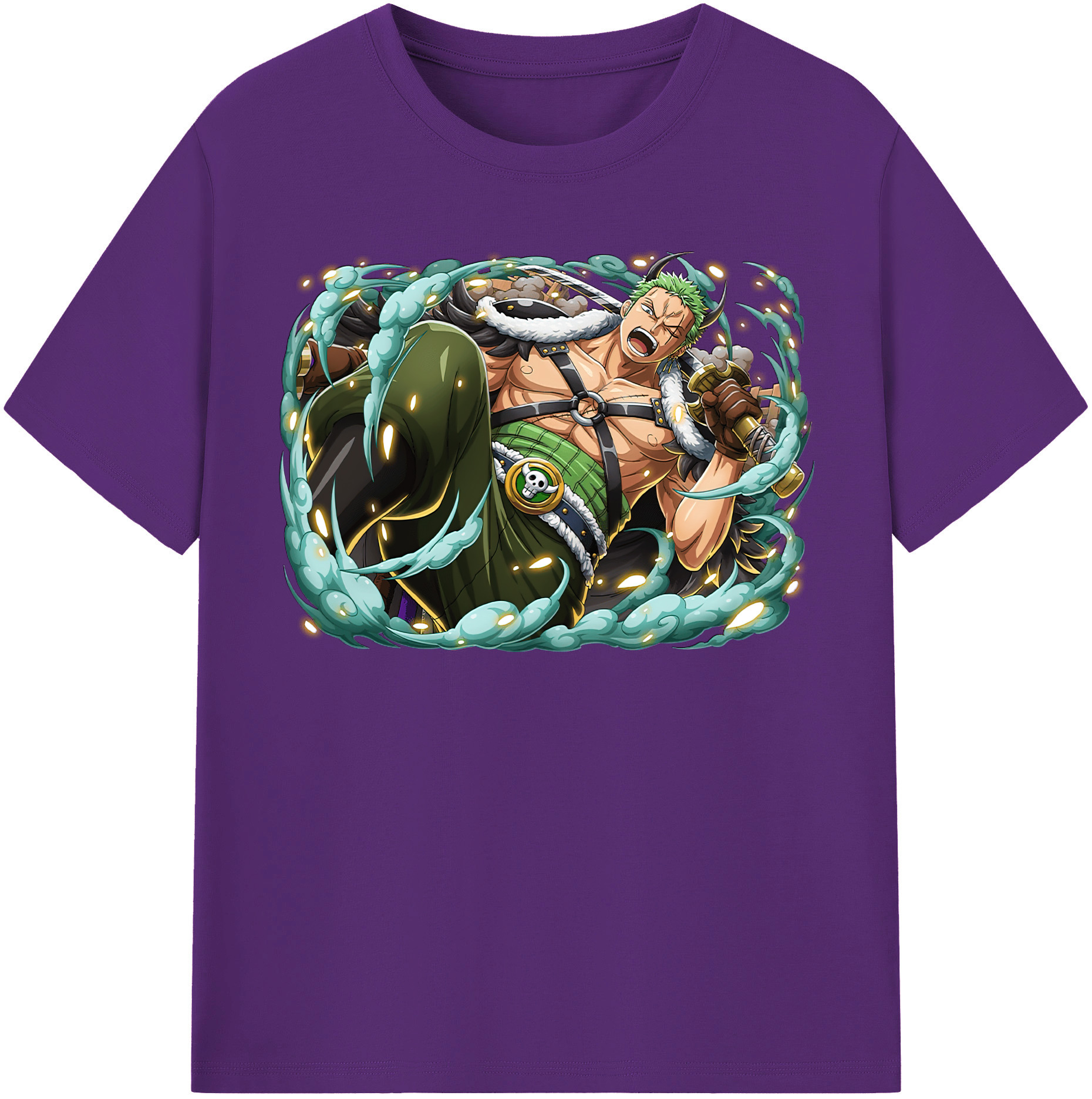 ワンピース ロロノア・ゾロ ONE PIECE Roronoa Zoro 綿100％半袖Tシャツ（フロントプリント）