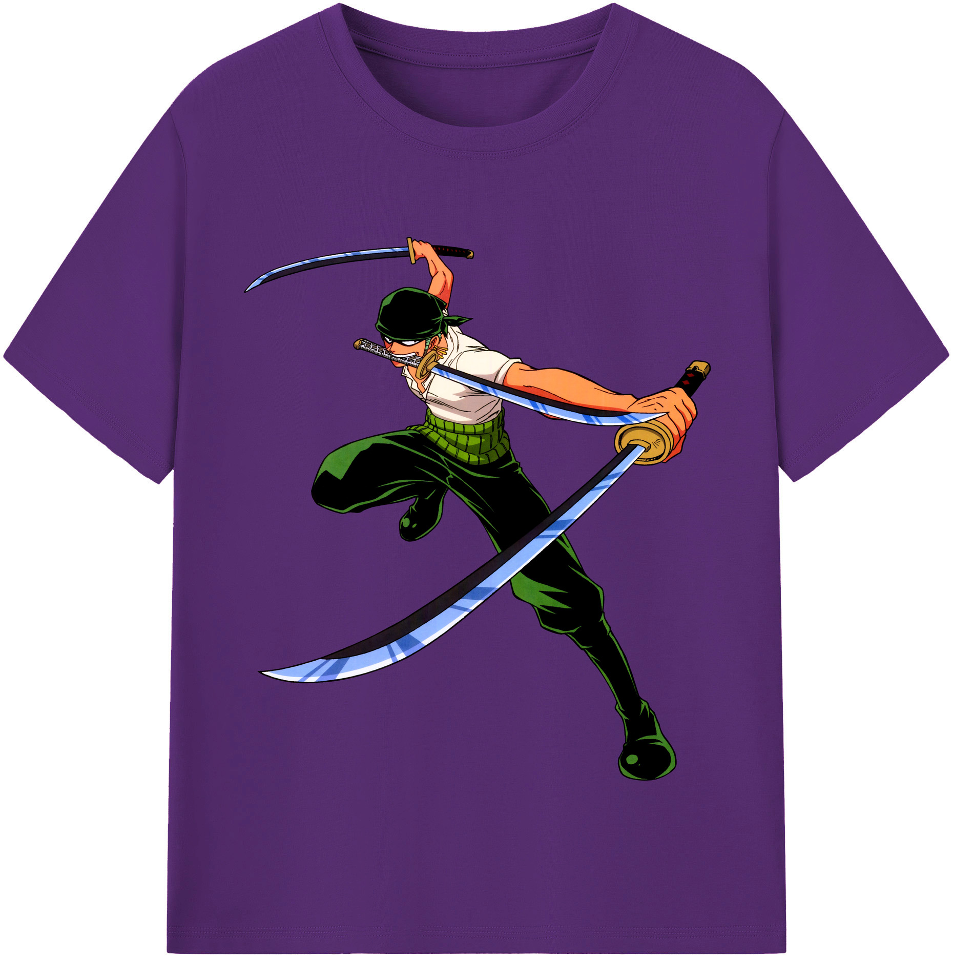 ワンピース ロロノア・ゾロ ONE PIECE Roronoa Zoro 綿100％半袖Tシャツ（フロントプリント）