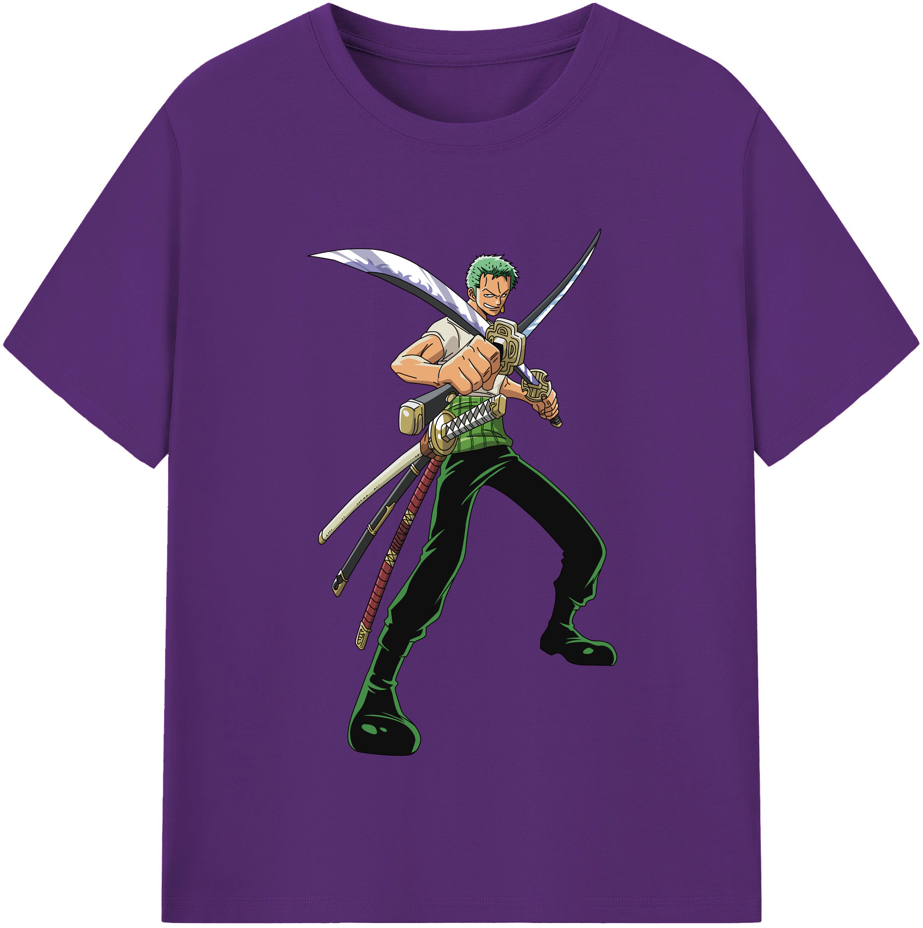 ワンピース ロロノア・ゾロ ONE PIECE Roronoa Zoro 綿100％半袖Tシャツ（フロントプリント）