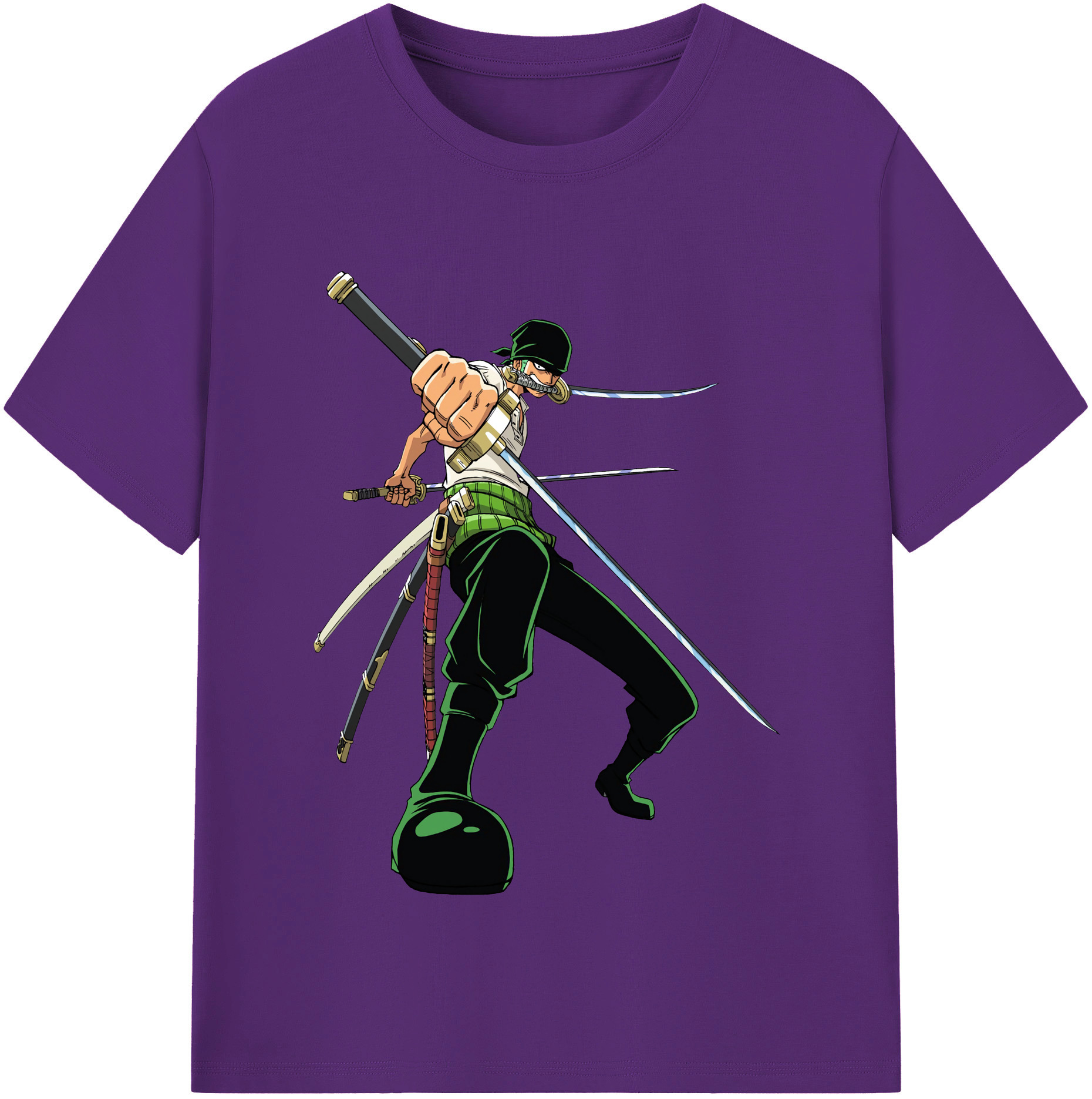 ワンピース ロロノア・ゾロ ONE PIECE Roronoa Zoro 綿100％半袖Tシャツ（フロントプリント）