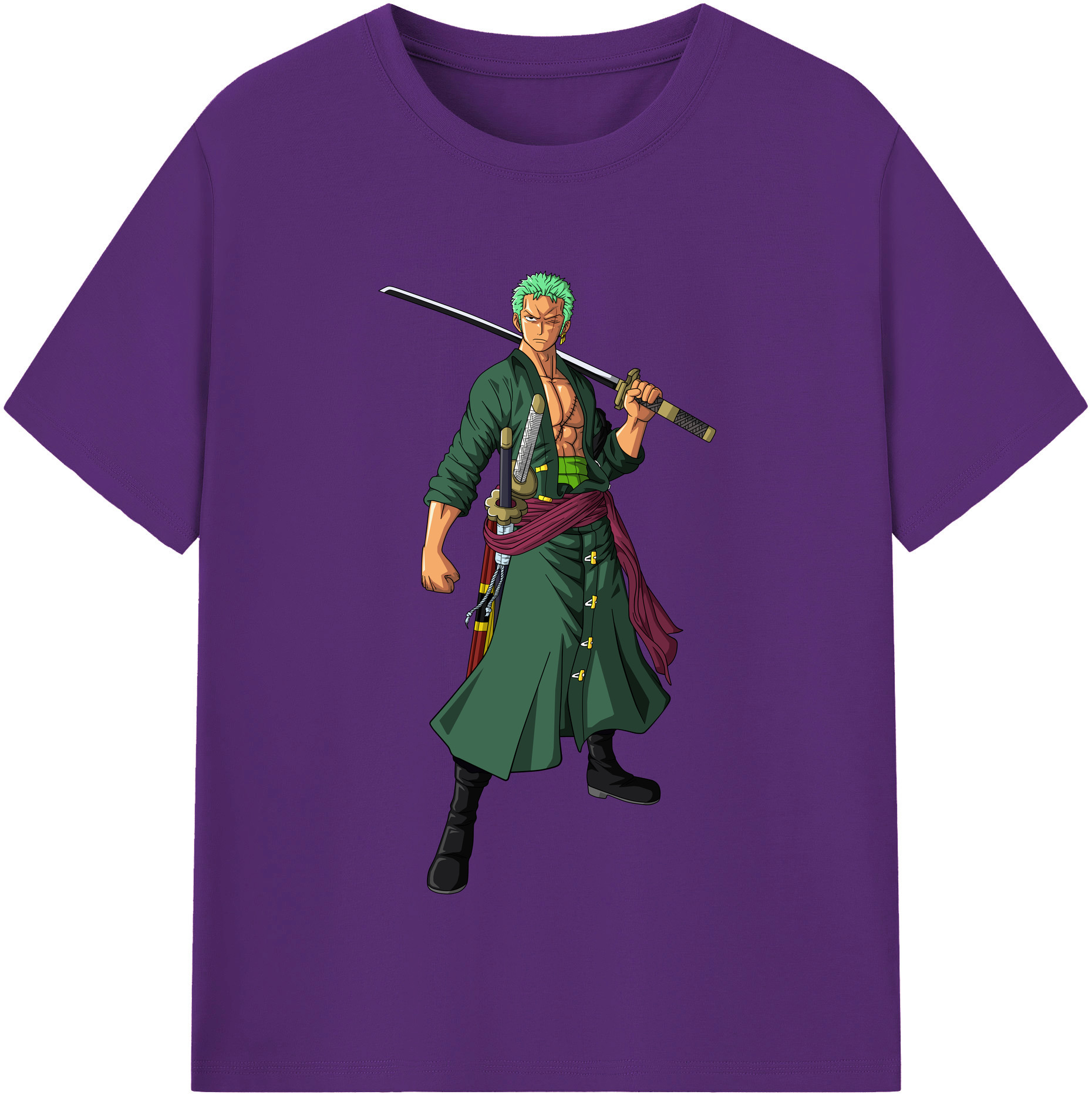 ワンピース ロロノア・ゾロ ONE PIECE Roronoa Zoro 綿100％半袖Tシャツ（フロントプリント）