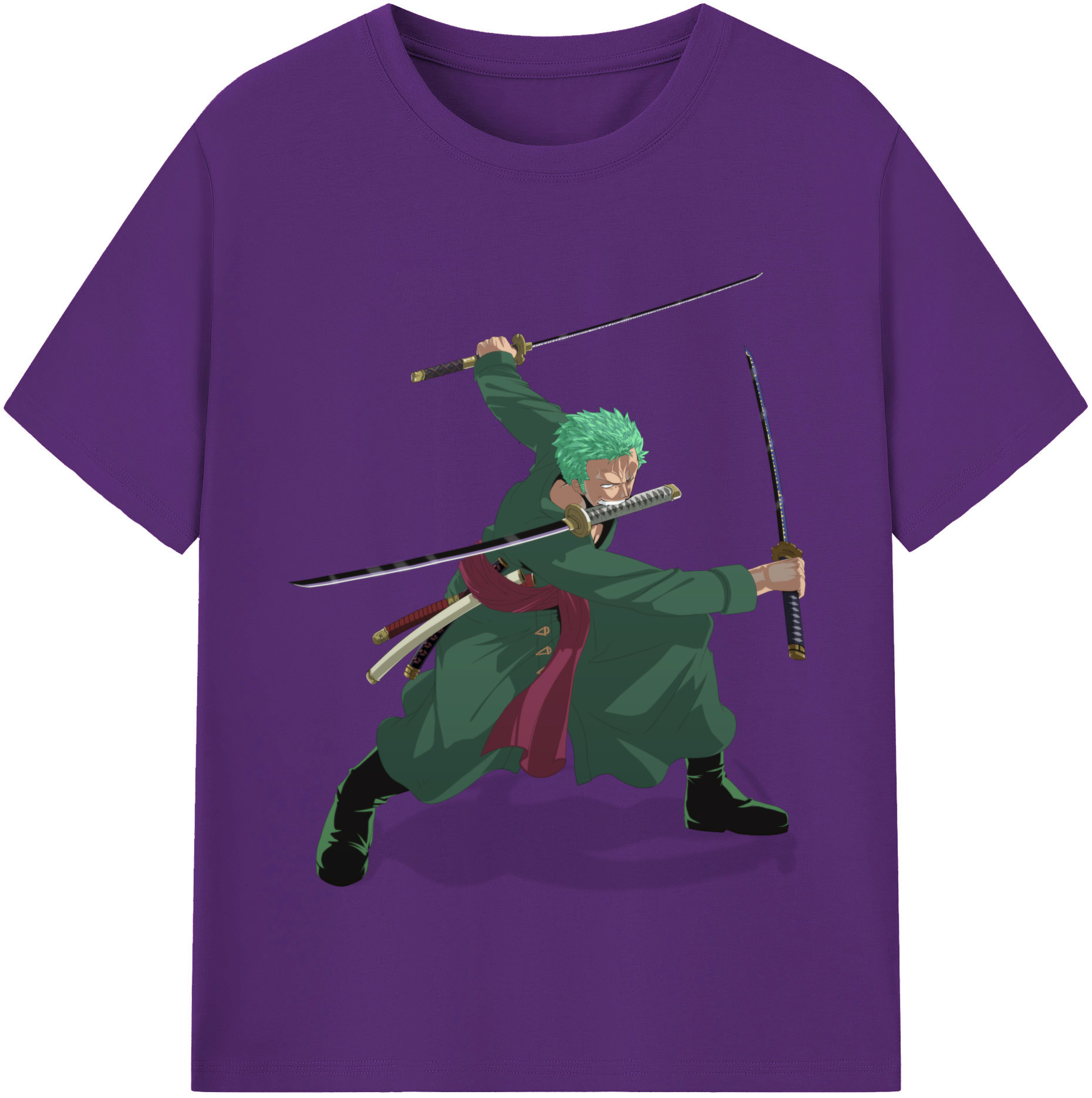 ワンピース ロロノア・ゾロ ONE PIECE Roronoa Zoro 綿100％半袖Tシャツ（フロントプリント）