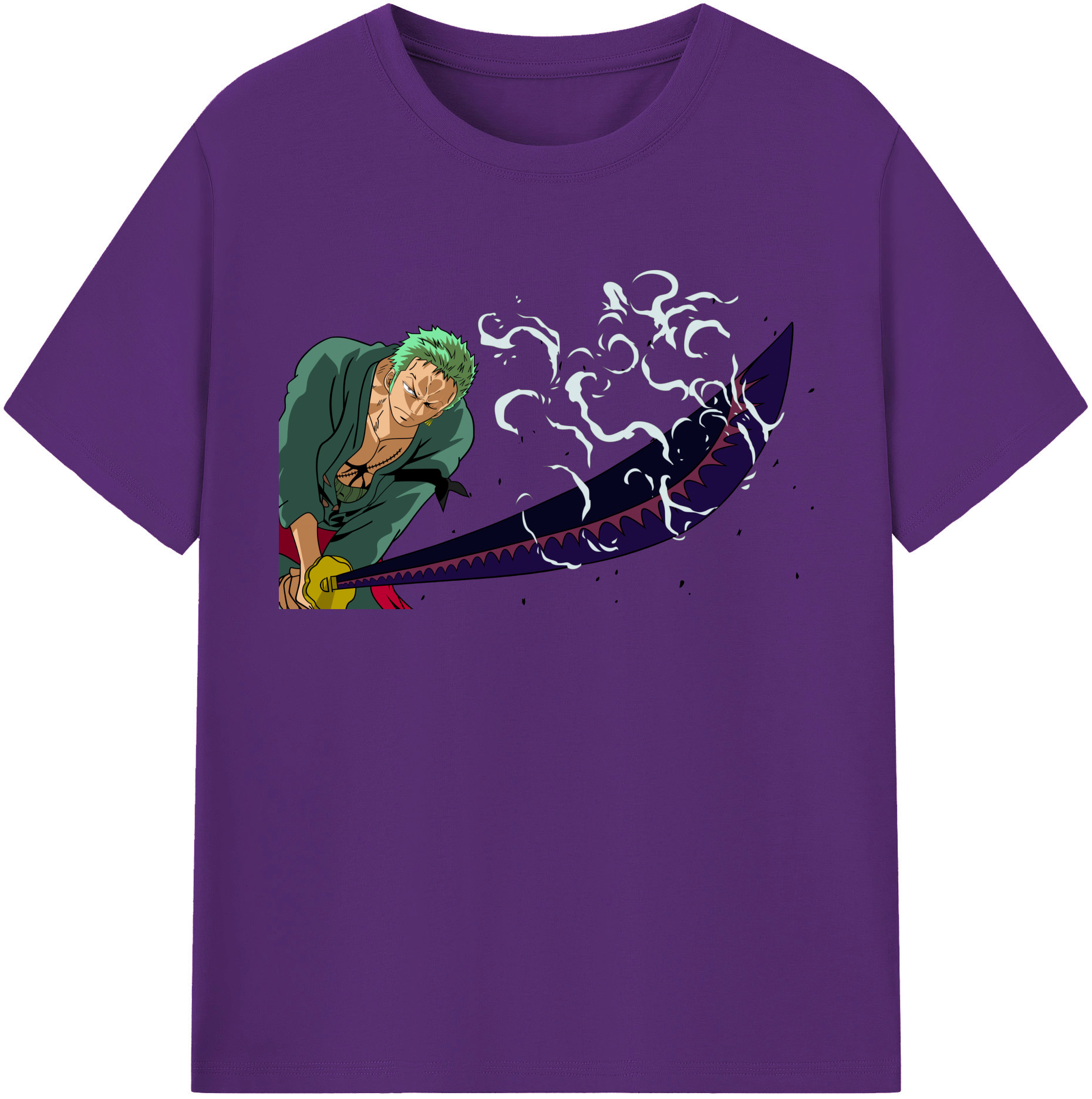 ワンピース ロロノア・ゾロ ONE PIECE Roronoa Zoro 綿100％半袖Tシャツ（フロントプリント）