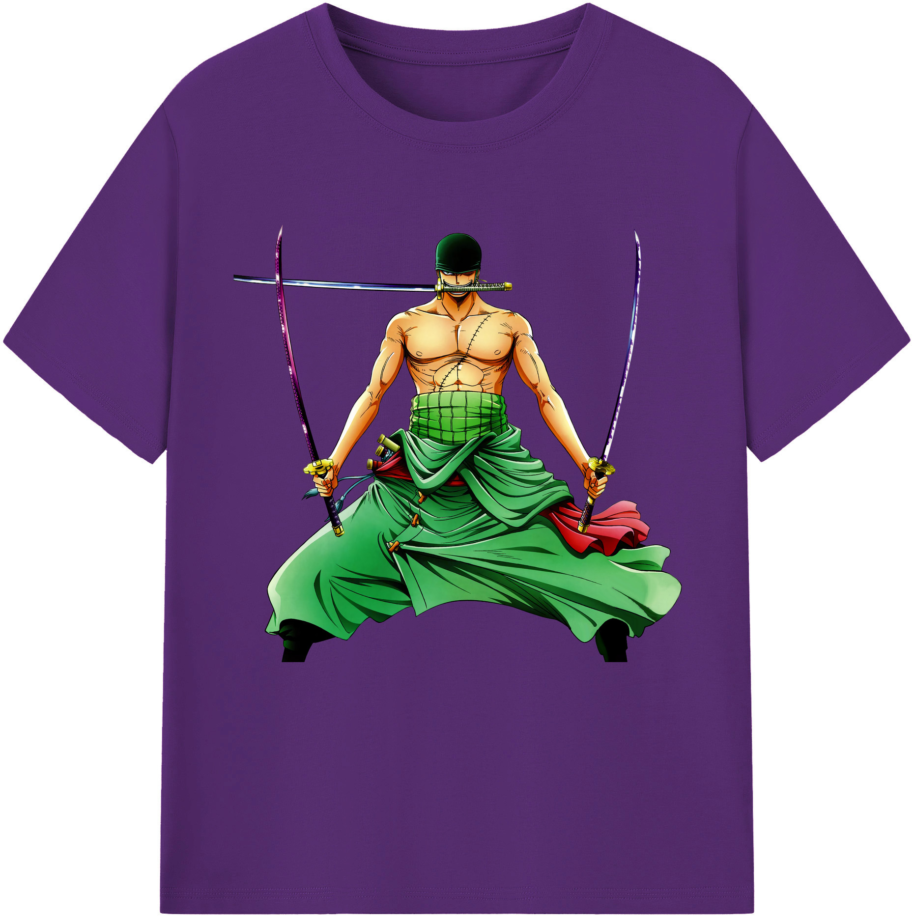 ワンピース ロロノア・ゾロ ONE PIECE Roronoa Zoro 綿100％半袖Tシャツ（フロントプリント）