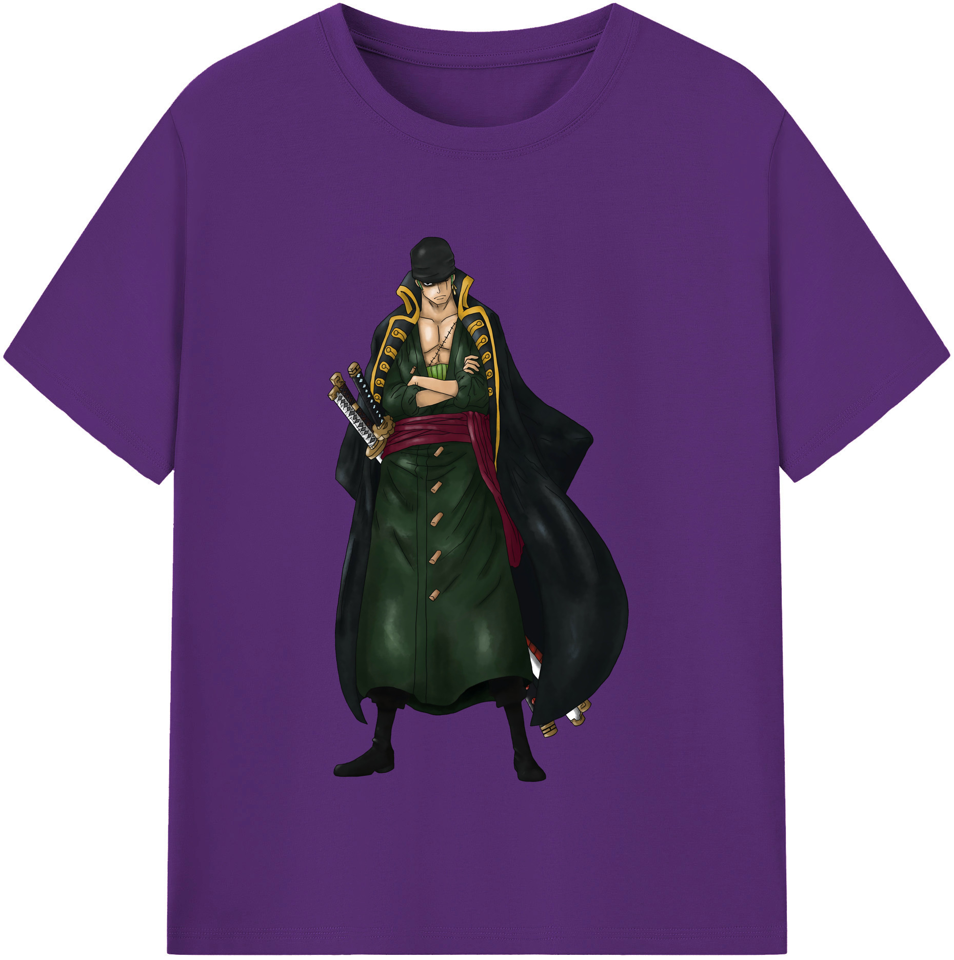 ワンピース ロロノア・ゾロ ONE PIECE Roronoa Zoro 綿100％半袖Tシャツ（フロントプリント）