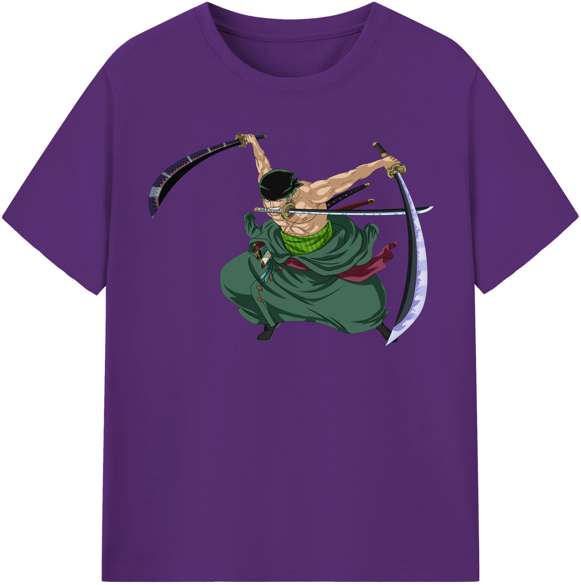 ワンピース ロロノア・ゾロ ONE PIECE Roronoa Zoro 綿100％半袖Tシャツ（フロントプリント）
