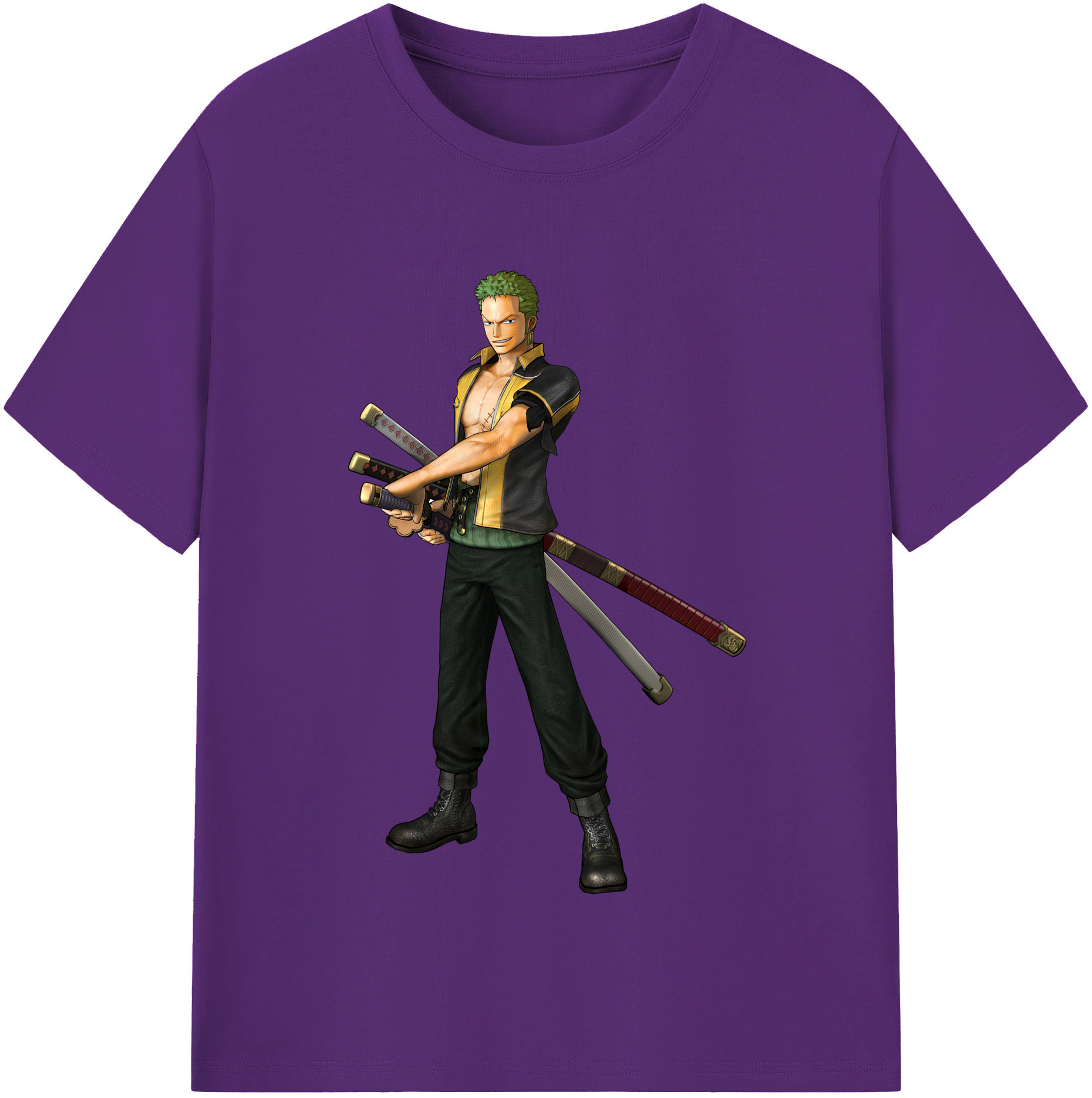 （画像用） ワンピース ロロノア・ゾロ ONE PIECE Roronoa Zoro 綿100％半袖Tシャツ（フロントプリント）