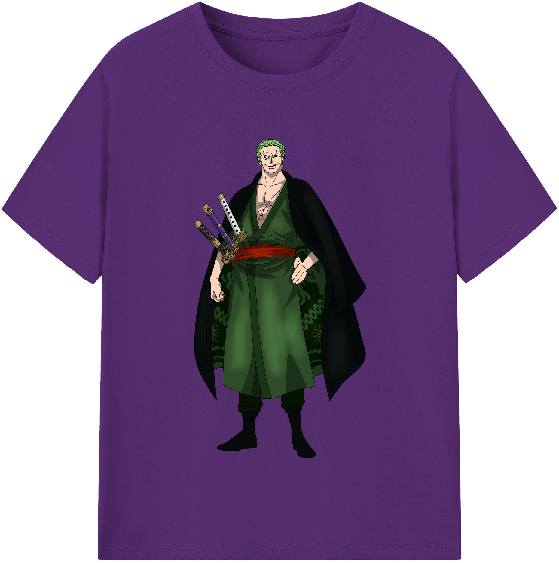 ワンピース ロロノア・ゾロ ONE PIECE Roronoa Zoro 綿100％半袖Tシャツ（フロントプリント）