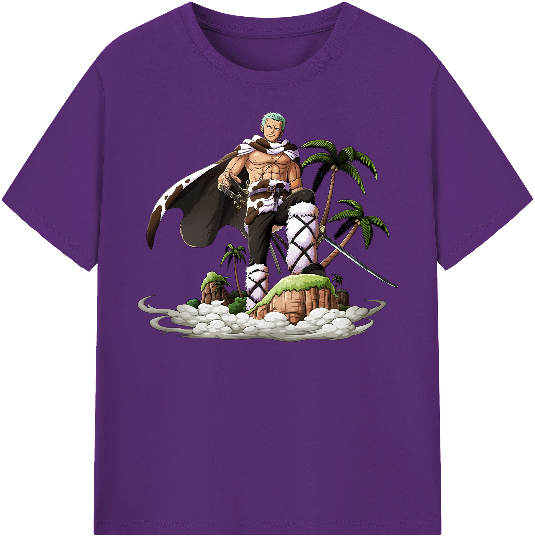 ワンピース ロロノア・ゾロ ONE PIECE Roronoa Zoro 綿100％半袖Tシャツ（フロントプリント）