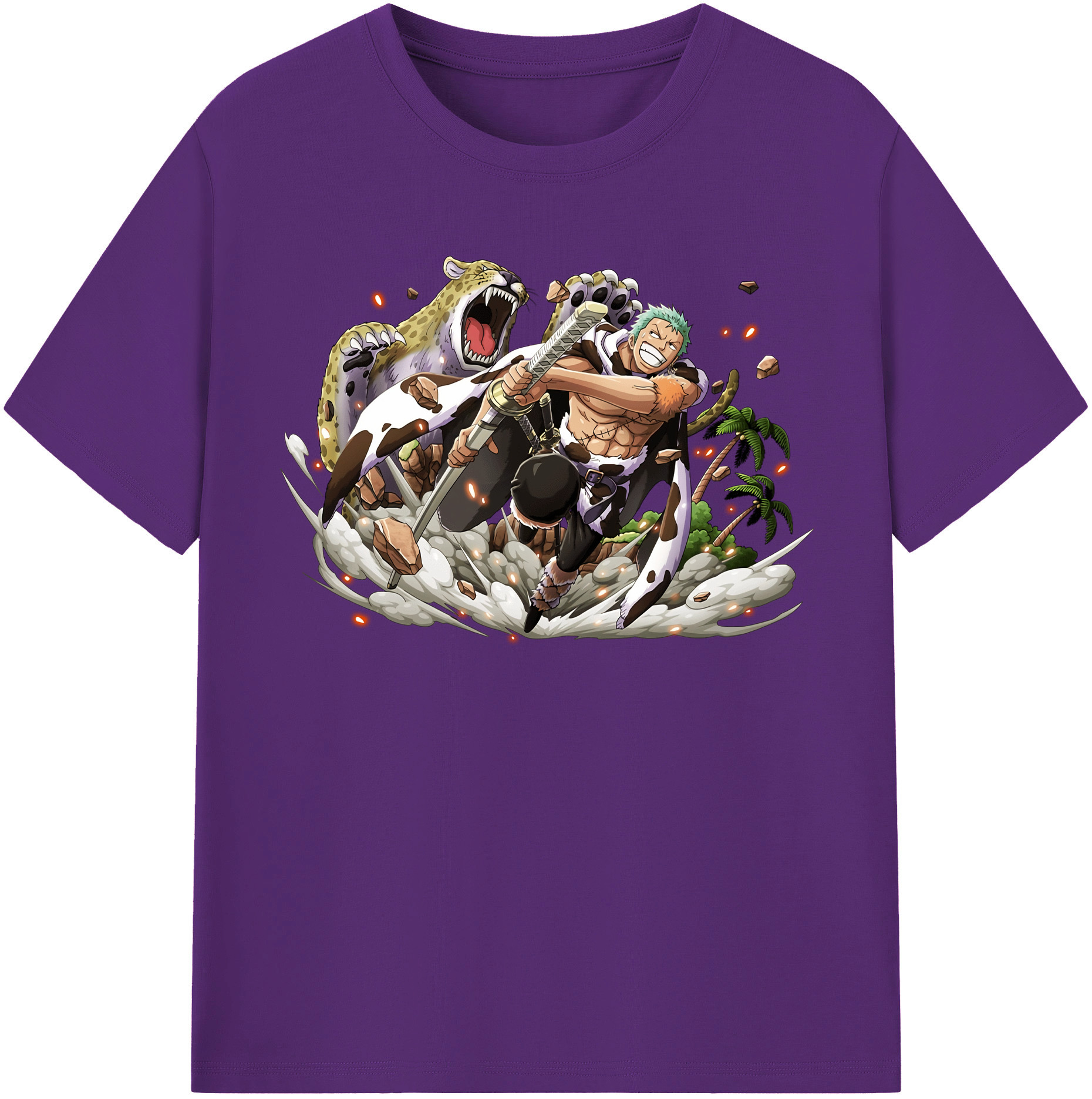 ワンピース ロロノア・ゾロ ONE PIECE Roronoa Zoro 綿100％半袖Tシャツ（フロントプリント）