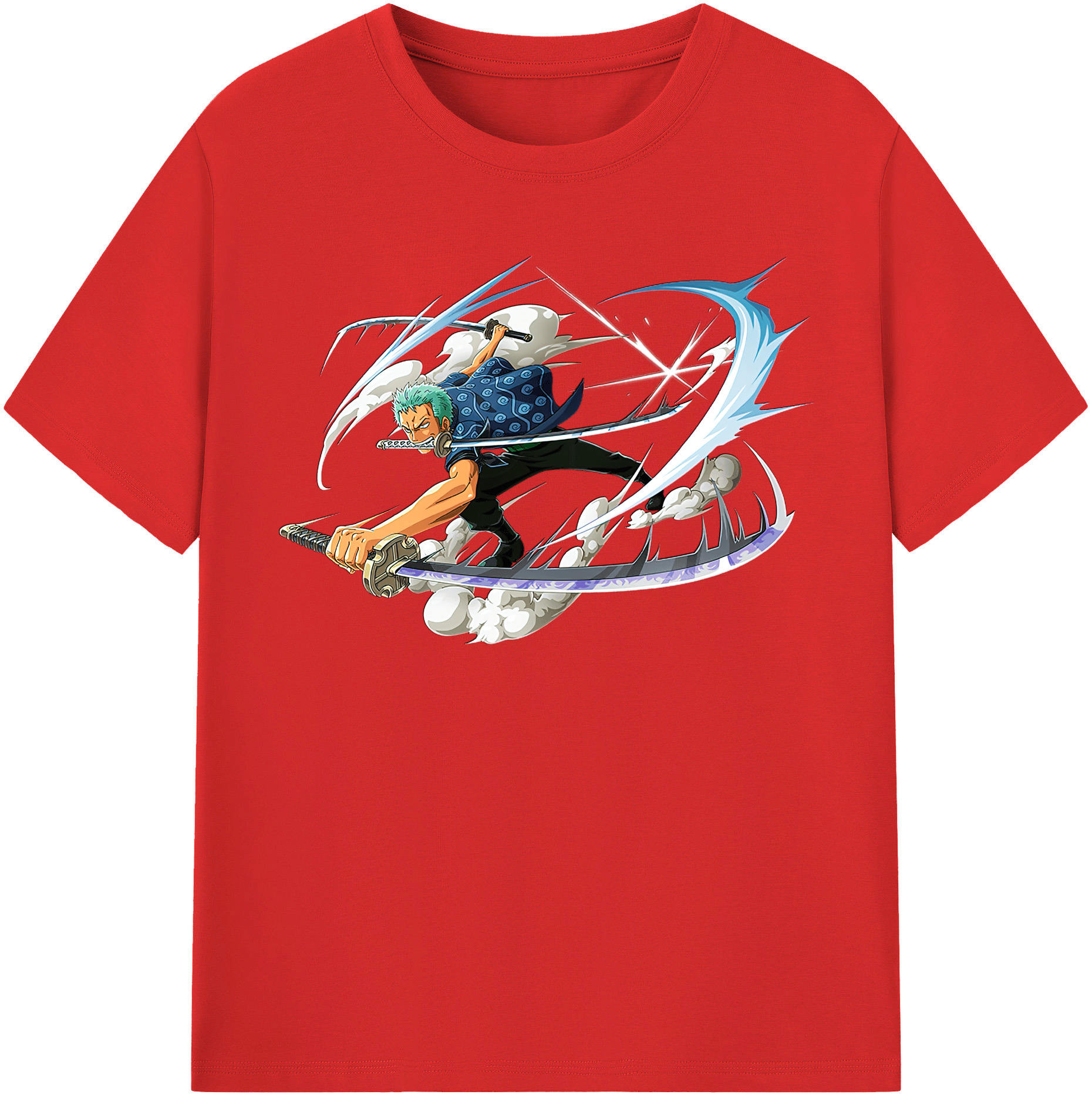 ワンピース ロロノア・ゾロ ONE PIECE Roronoa Zoro 綿100％半袖Tシャツ（フロントプリント）