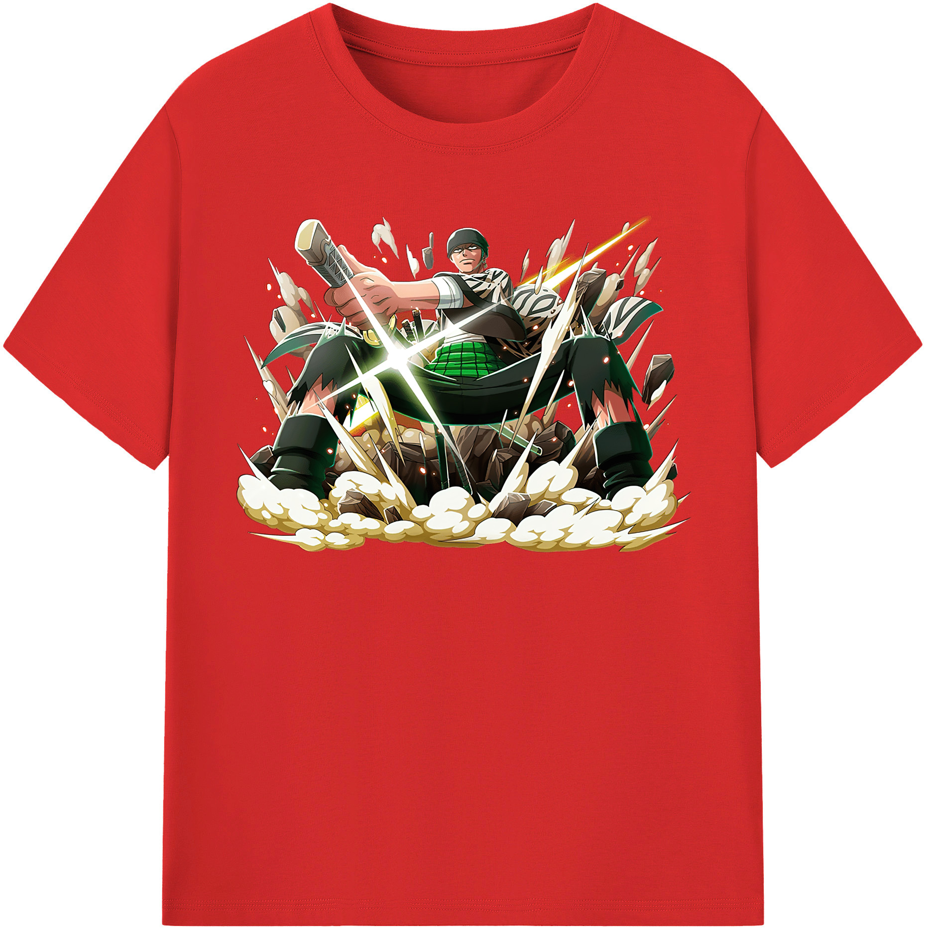 ワンピース ロロノア・ゾロ ONE PIECE Roronoa Zoro 綿100％半袖Tシャツ（フロントプリント）
