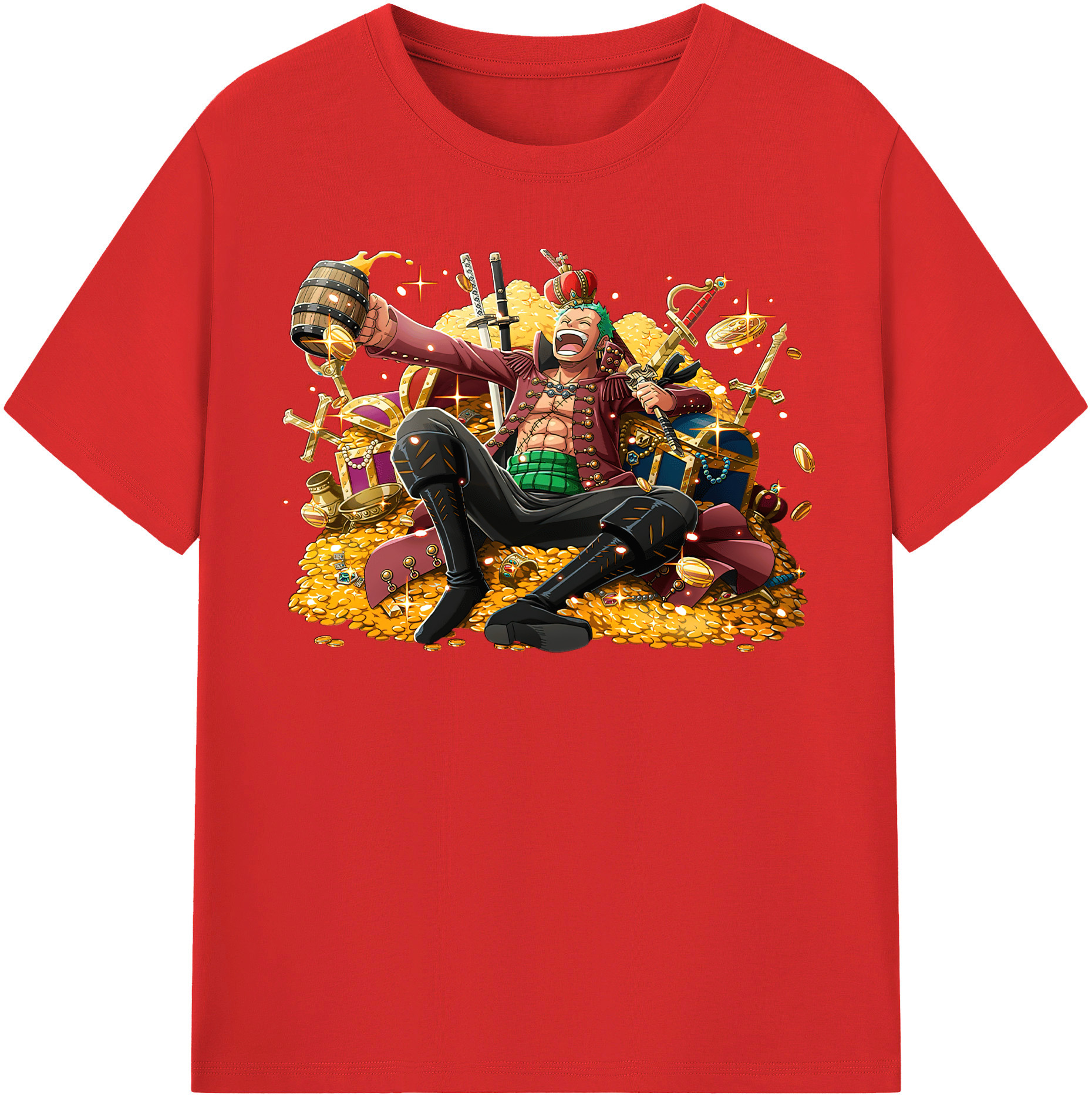 ワンピース ロロノア・ゾロ ONE PIECE Roronoa Zoro 綿100％半袖Tシャツ（フロントプリント）