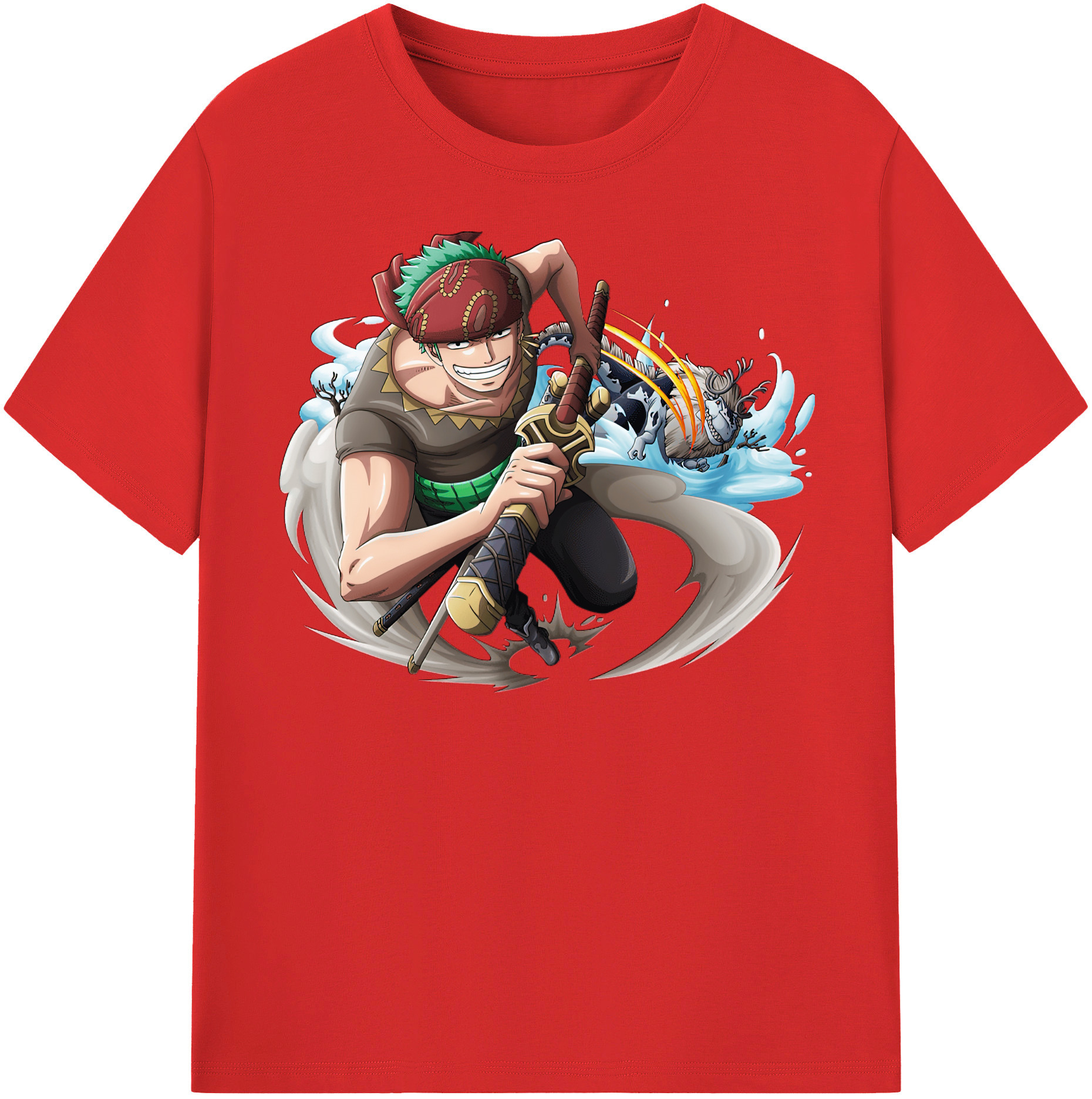 ワンピース ロロノア・ゾロ ONE PIECE Roronoa Zoro 綿100％半袖Tシャツ（フロントプリント）