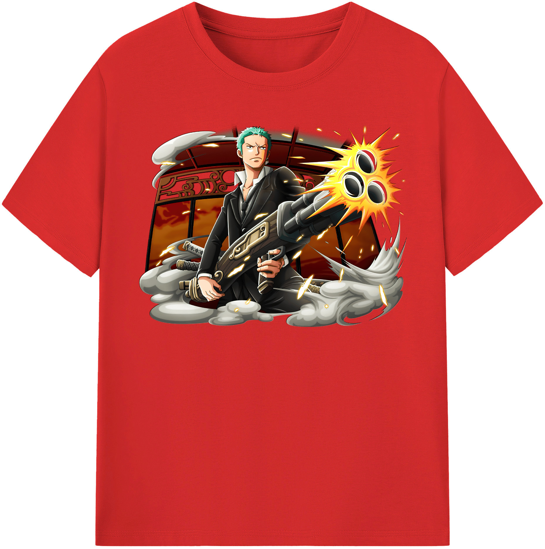 ワンピース ロロノア・ゾロ ONE PIECE Roronoa Zoro 綿100％半袖Tシャツ（フロントプリント）