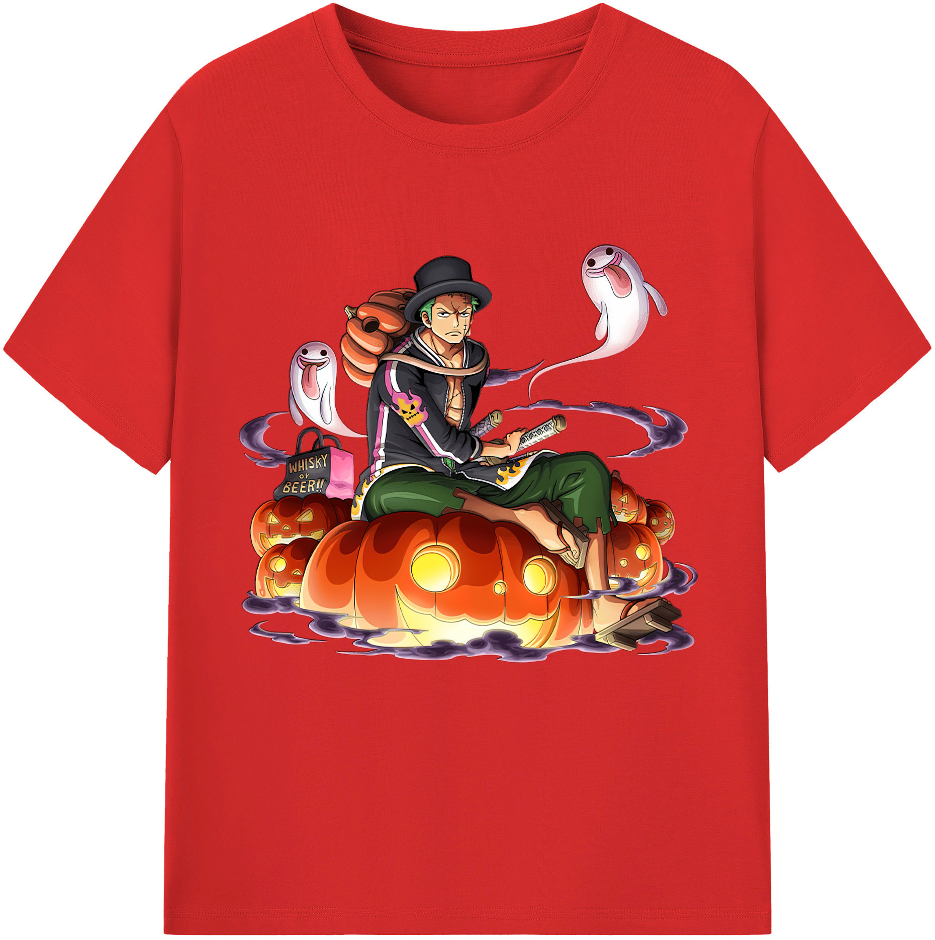 ワンピース ロロノア・ゾロ ONE PIECE Roronoa Zoro 綿100％半袖Tシャツ（フロントプリント）