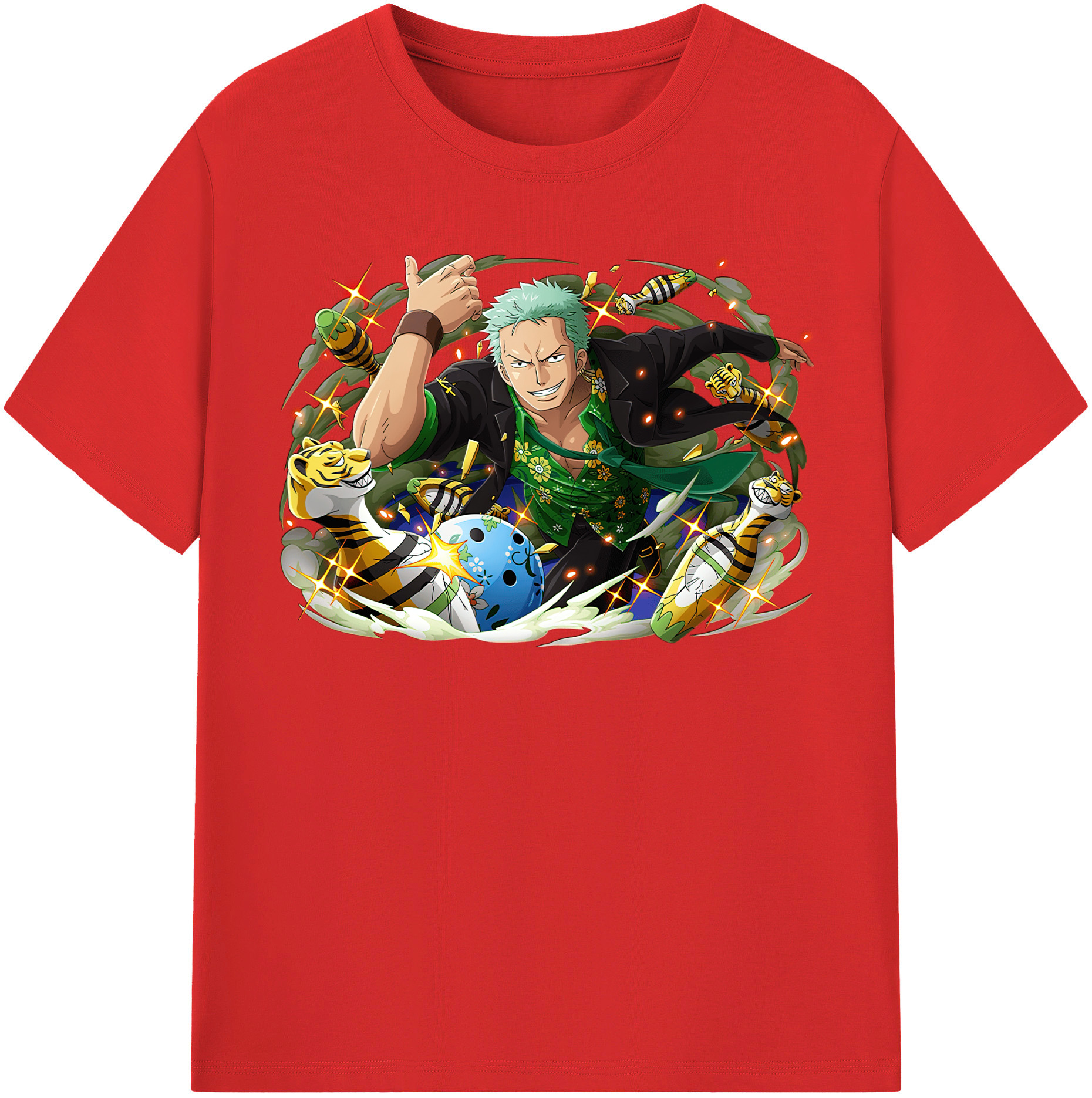 ワンピース ロロノア・ゾロ ONE PIECE Roronoa Zoro 綿100％半袖Tシャツ（フロントプリント）