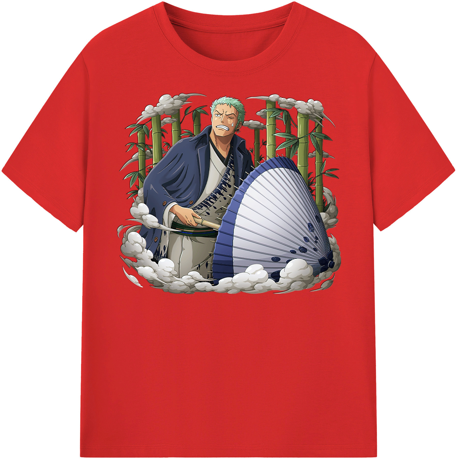 ワンピース ロロノア・ゾロ ONE PIECE Roronoa Zoro 綿100％半袖Tシャツ（フロントプリント）