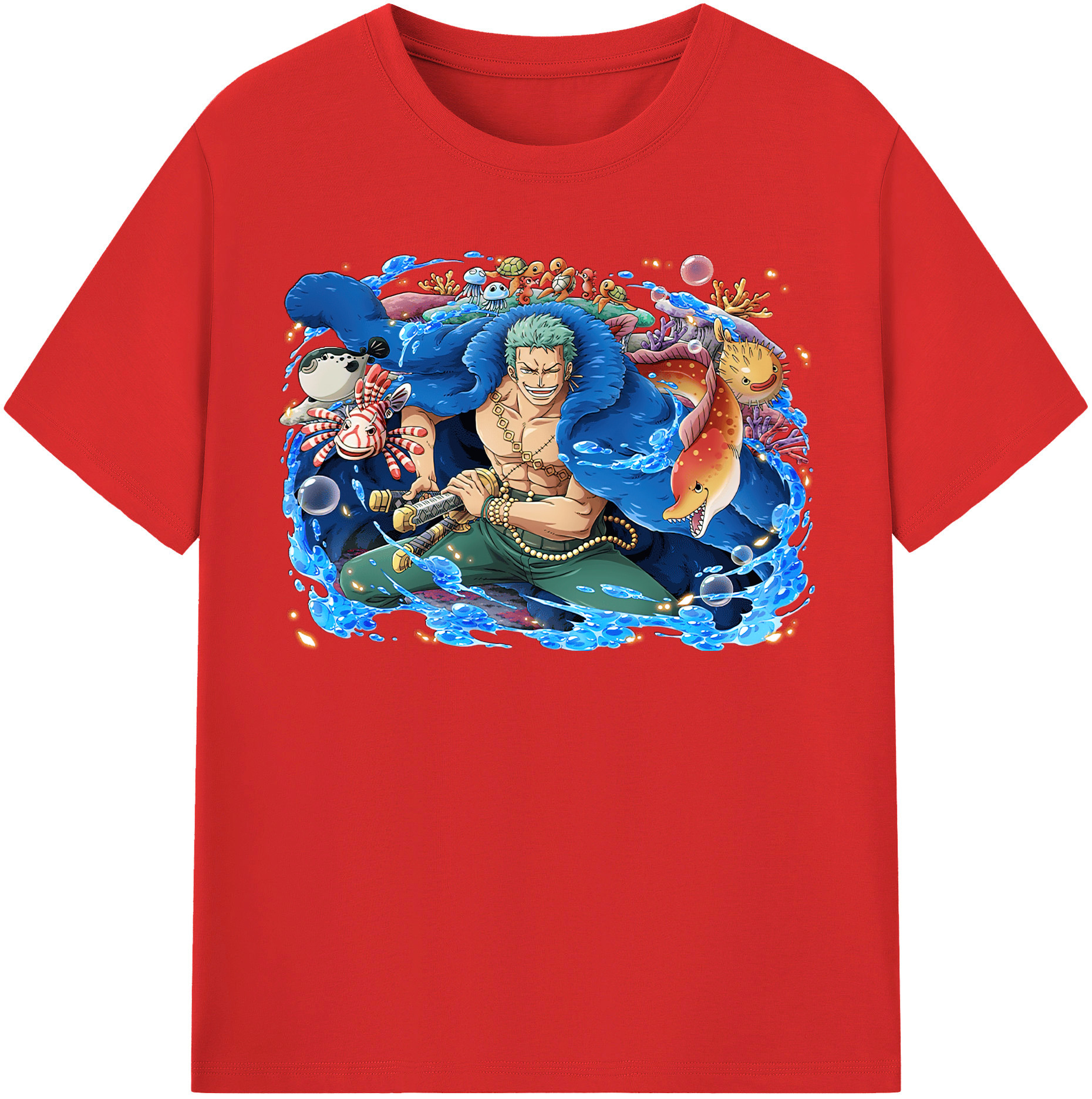 （画像用） ワンピース ロロノア・ゾロ ONE PIECE Roronoa Zoro 綿100％半袖Tシャツ（フロントプリント）