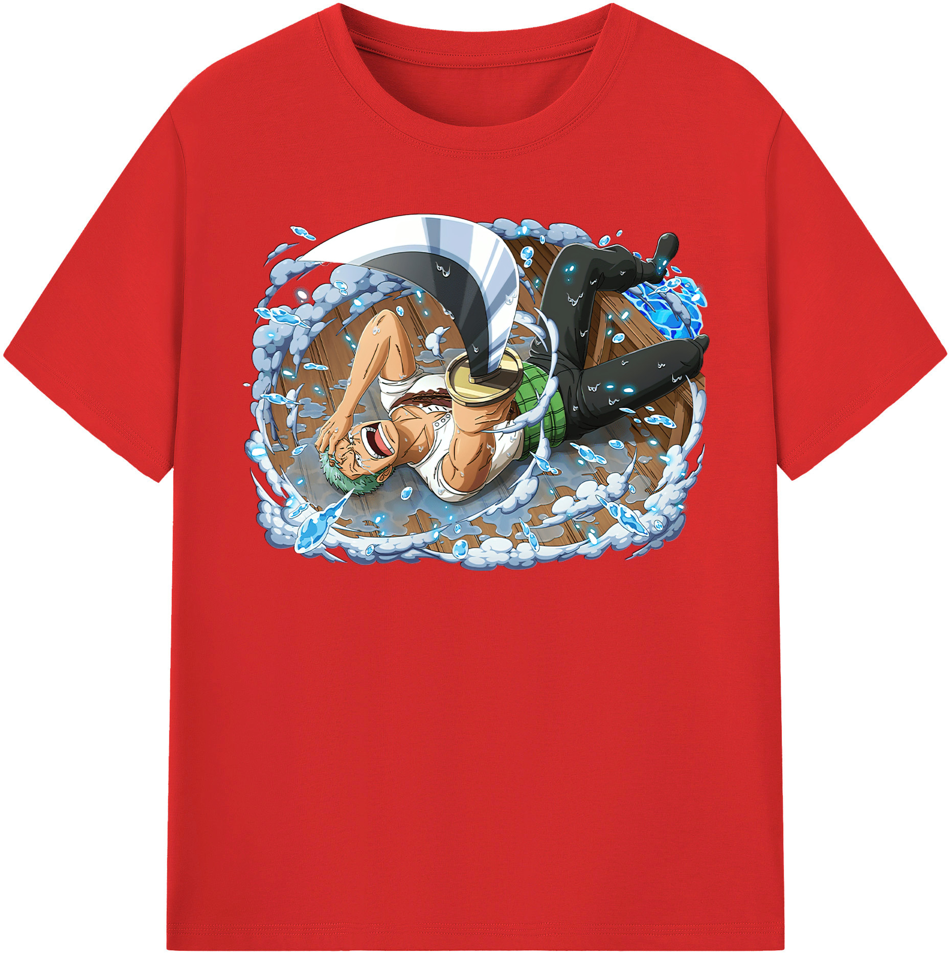 ワンピース ロロノア・ゾロ ONE PIECE Roronoa Zoro 綿100％半袖Tシャツ（フロントプリント）