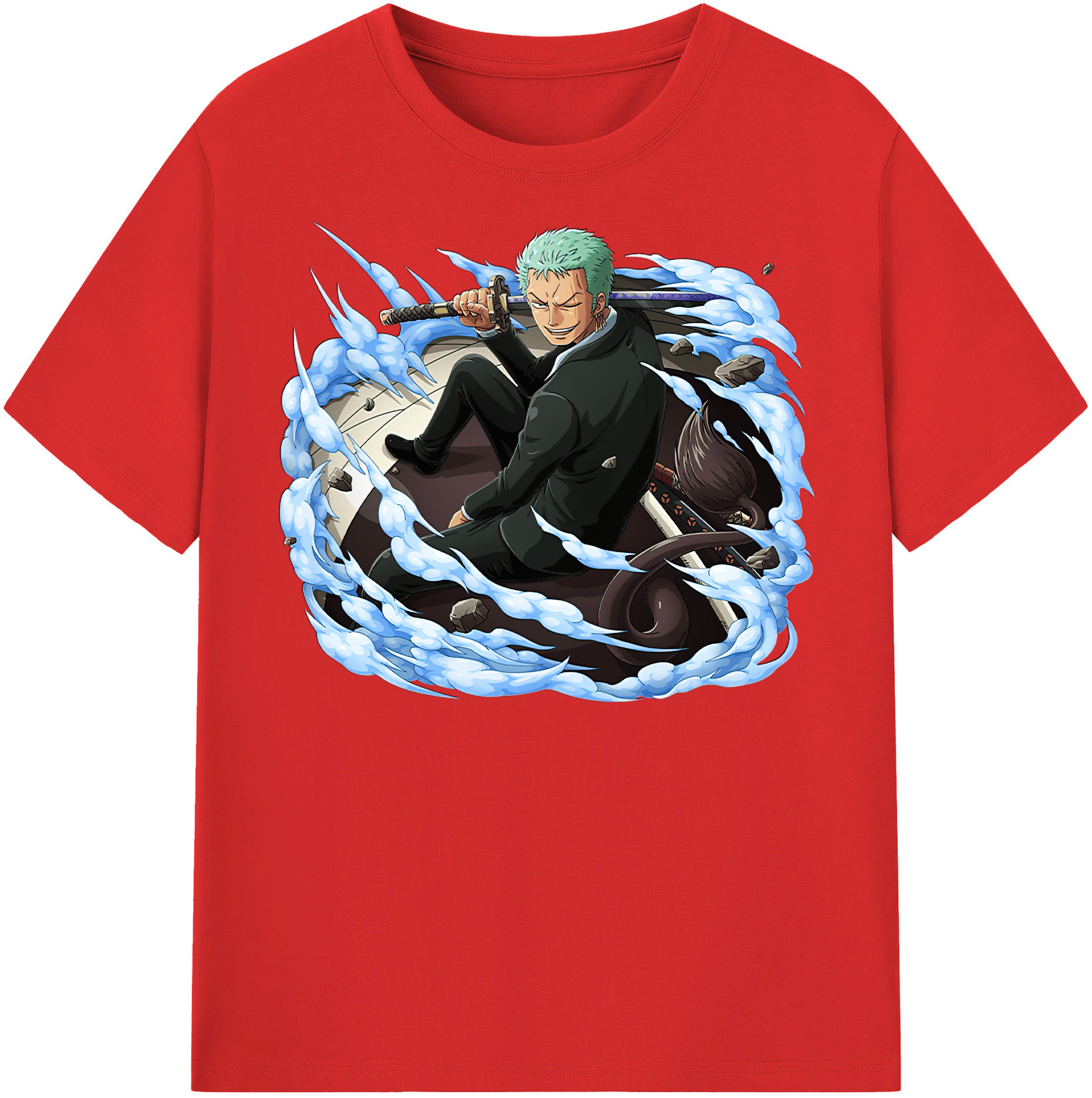 ワンピース ロロノア・ゾロ ONE PIECE Roronoa Zoro 綿100％半袖Tシャツ（フロントプリント）