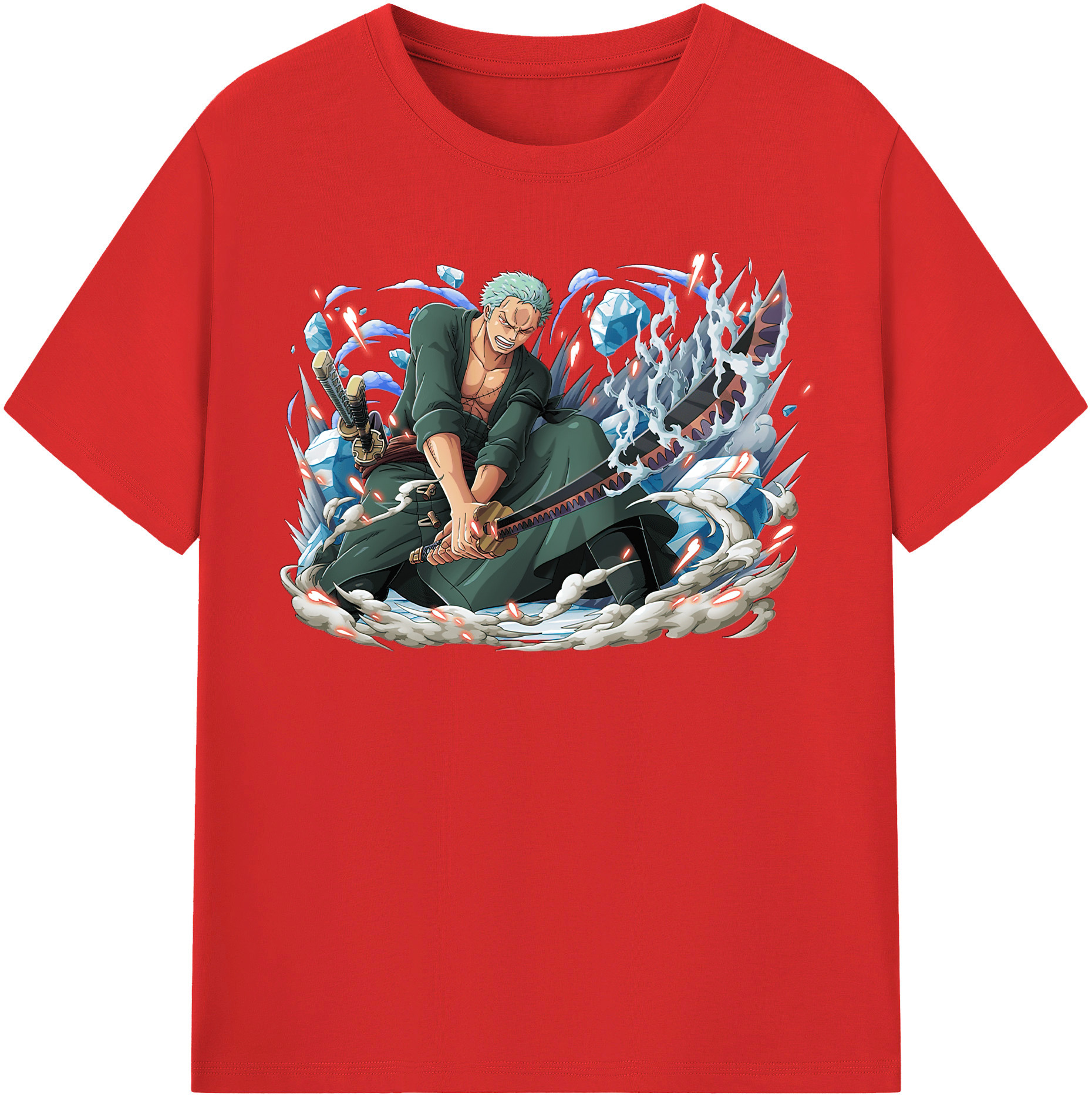 ワンピース ロロノア・ゾロ ONE PIECE Roronoa Zoro 綿100％半袖Tシャツ（フロントプリント）