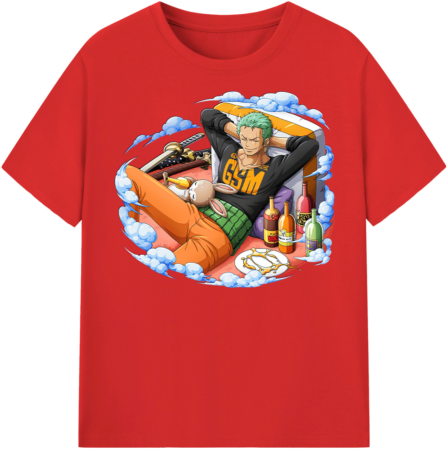 ワンピース ロロノア・ゾロ ONE PIECE Roronoa Zoro 綿100％半袖Tシャツ（フロントプリント）