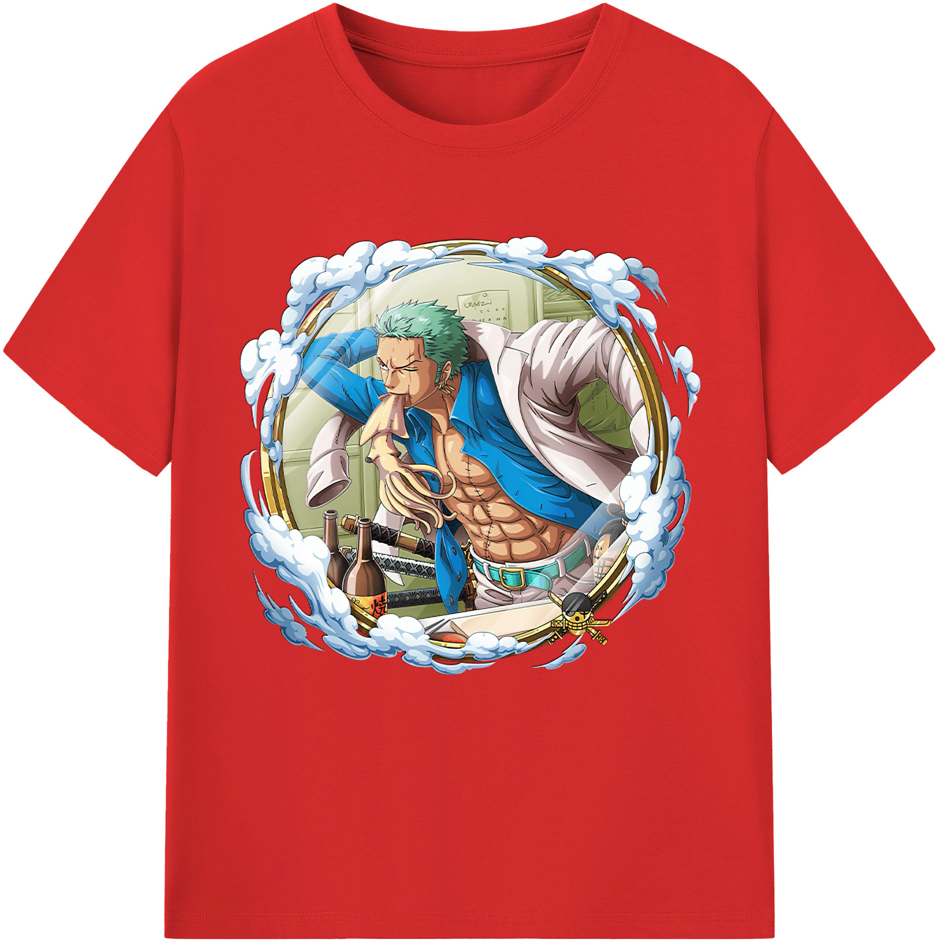 ワンピース ロロノア・ゾロ ONE PIECE Roronoa Zoro 綿100％半袖Tシャツ（フロントプリント）
