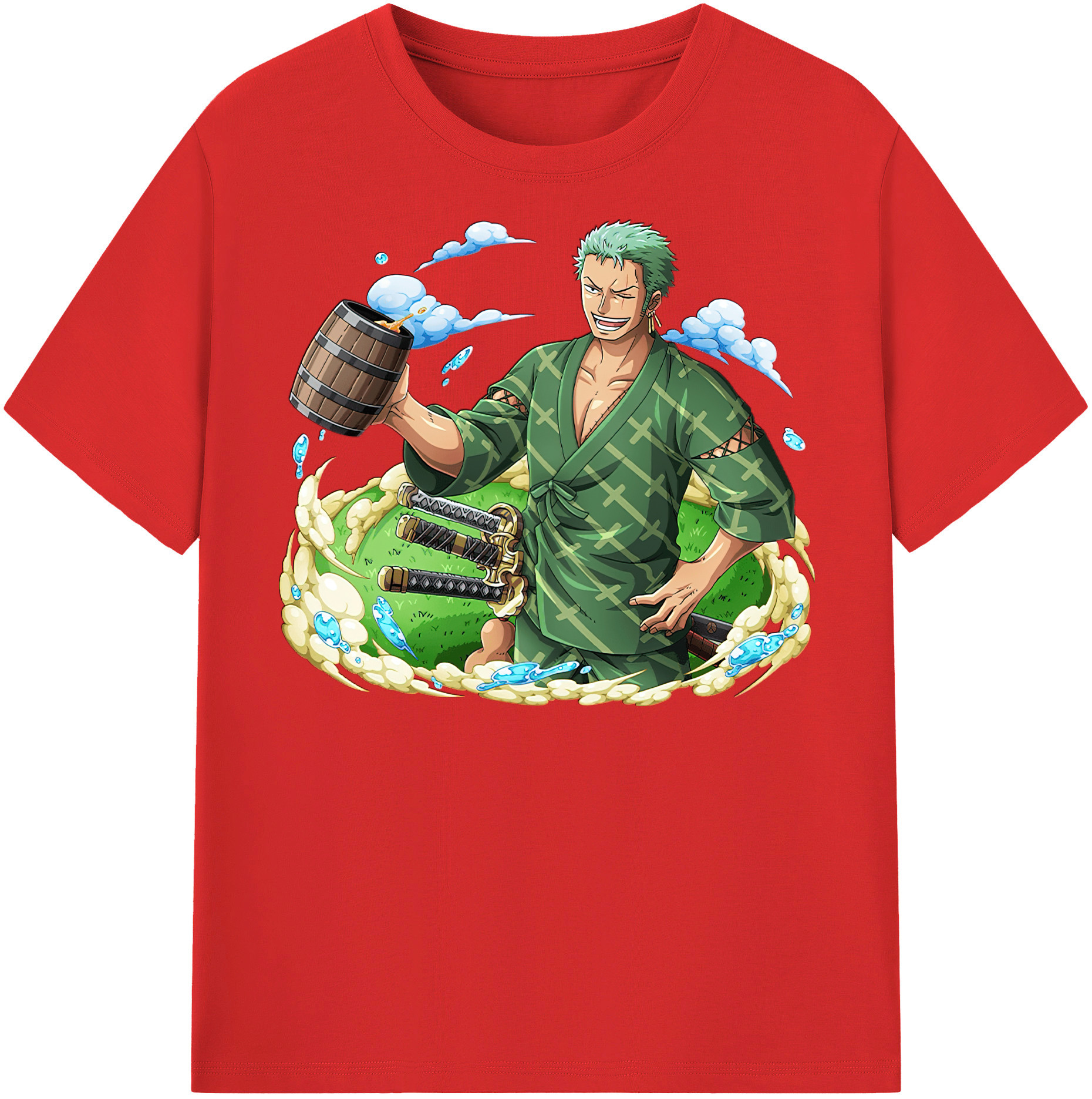 ワンピース ロロノア・ゾロ ONE PIECE Roronoa Zoro 綿100％半袖Tシャツ（フロントプリント）