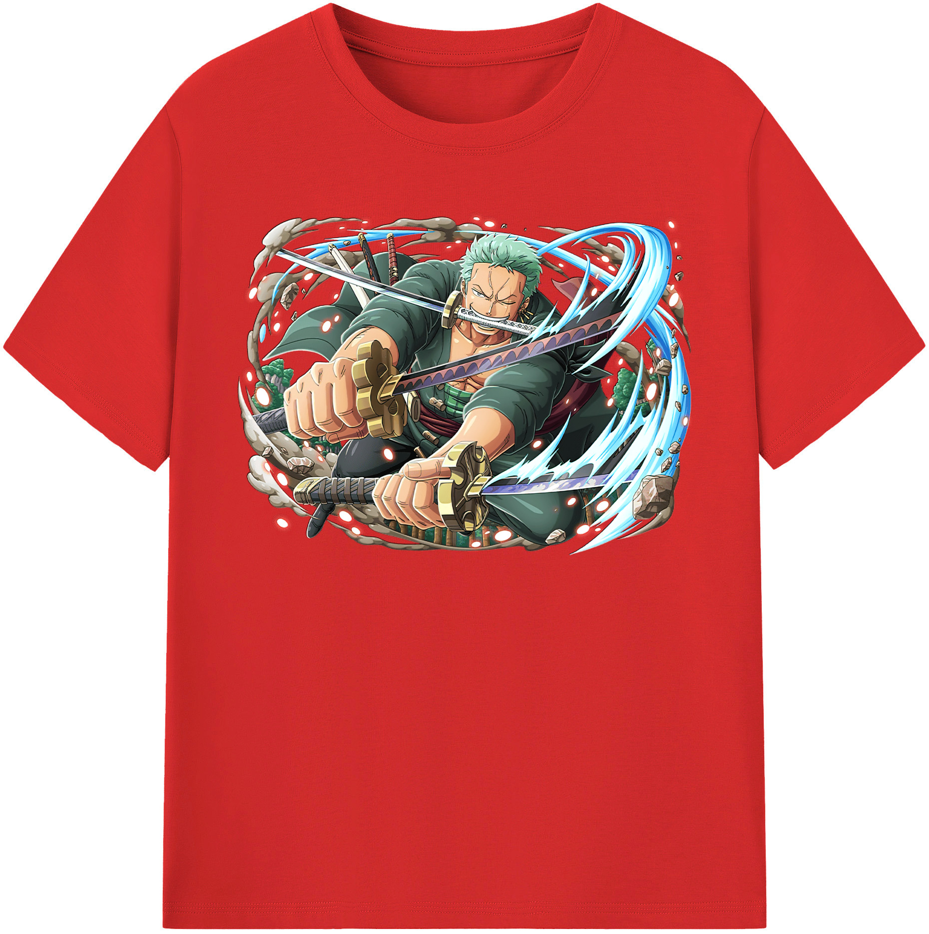 ワンピース ロロノア・ゾロ ONE PIECE Roronoa Zoro 綿100％半袖Tシャツ（フロントプリント）