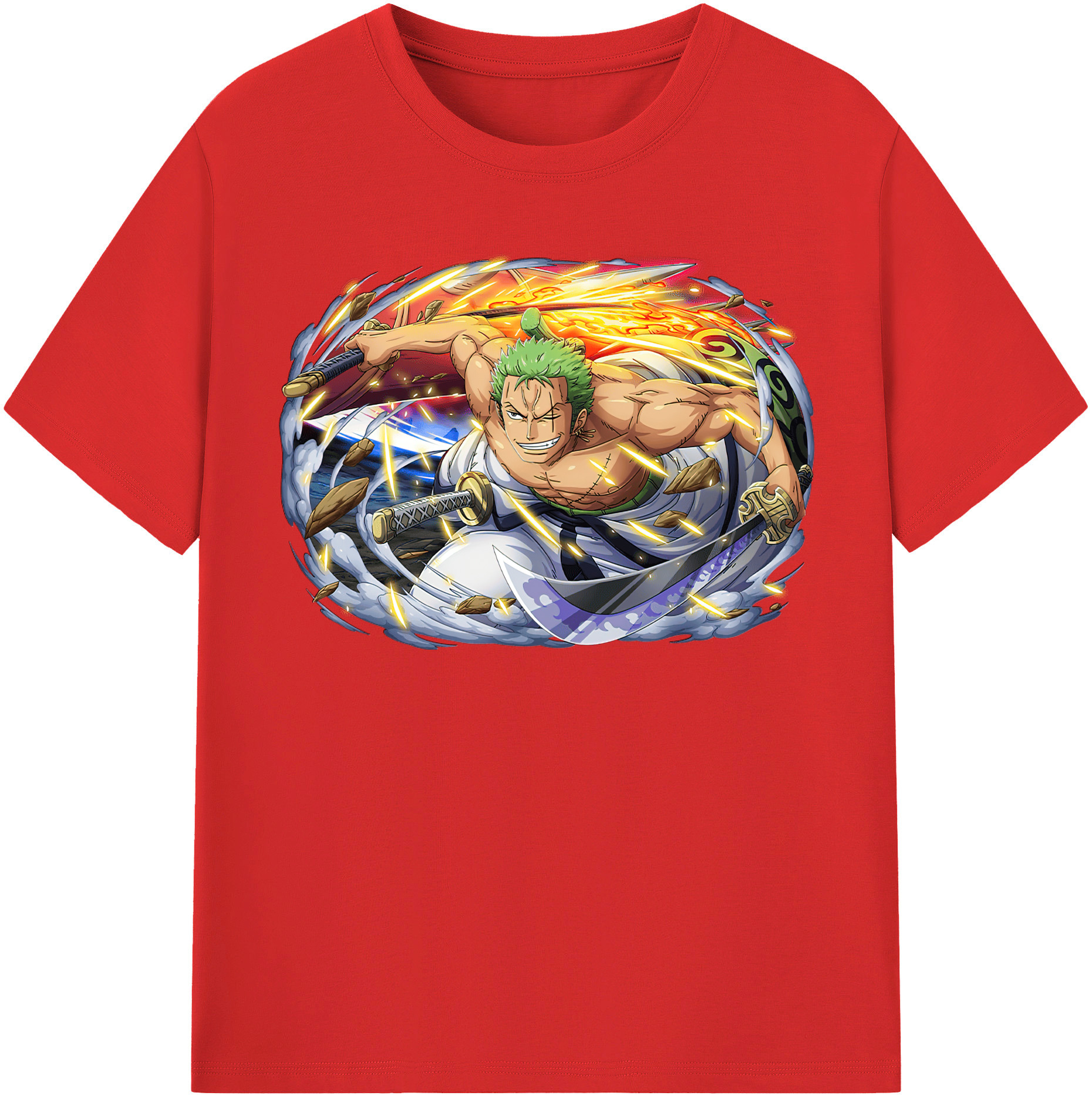 ワンピース ロロノア・ゾロ ONE PIECE Roronoa Zoro 綿100％半袖Tシャツ（フロントプリント）