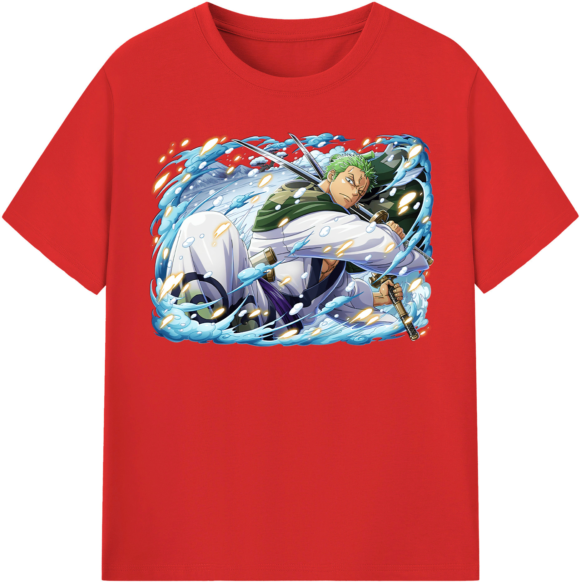 ワンピース ロロノア・ゾロ ONE PIECE Roronoa Zoro 綿100％半袖Tシャツ（フロントプリント）