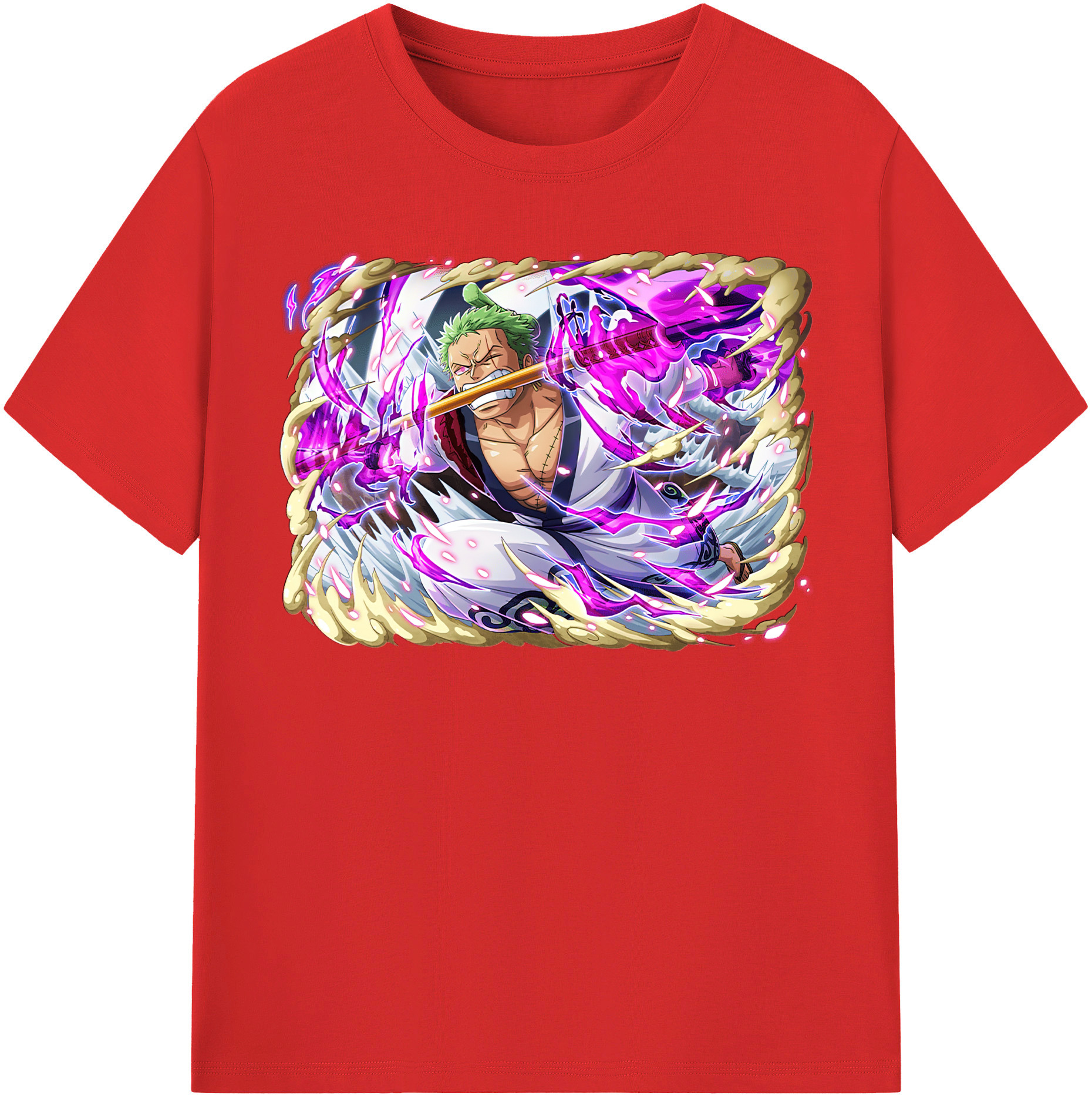 ワンピース ロロノア・ゾロ ONE PIECE Roronoa Zoro 綿100％半袖Tシャツ（フロントプリント）