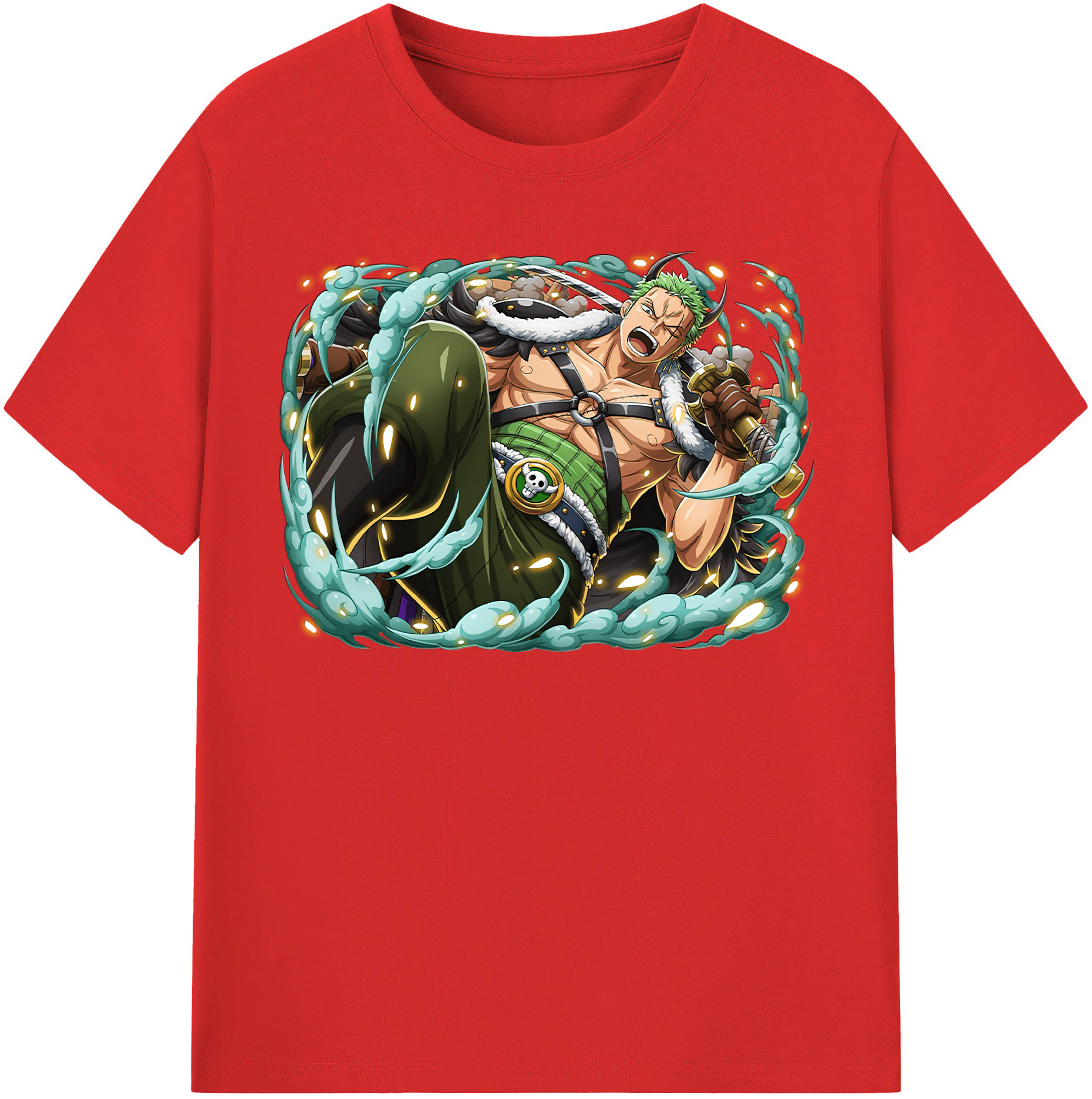 ワンピース ロロノア・ゾロ ONE PIECE Roronoa Zoro 綿100％半袖Tシャツ（フロントプリント）