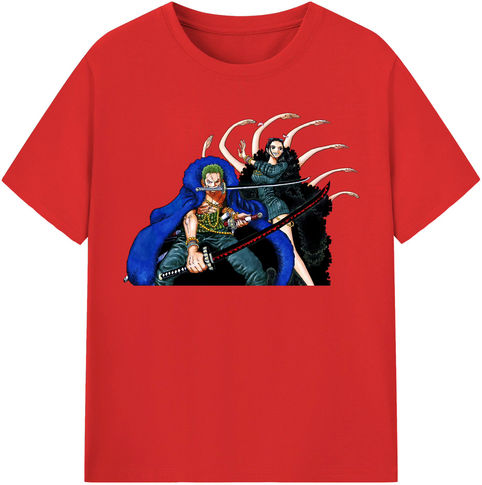 ワンピース ロロノア・ゾロ ONE PIECE Roronoa Zoro 綿100％半袖Tシャツ（フロントプリント）