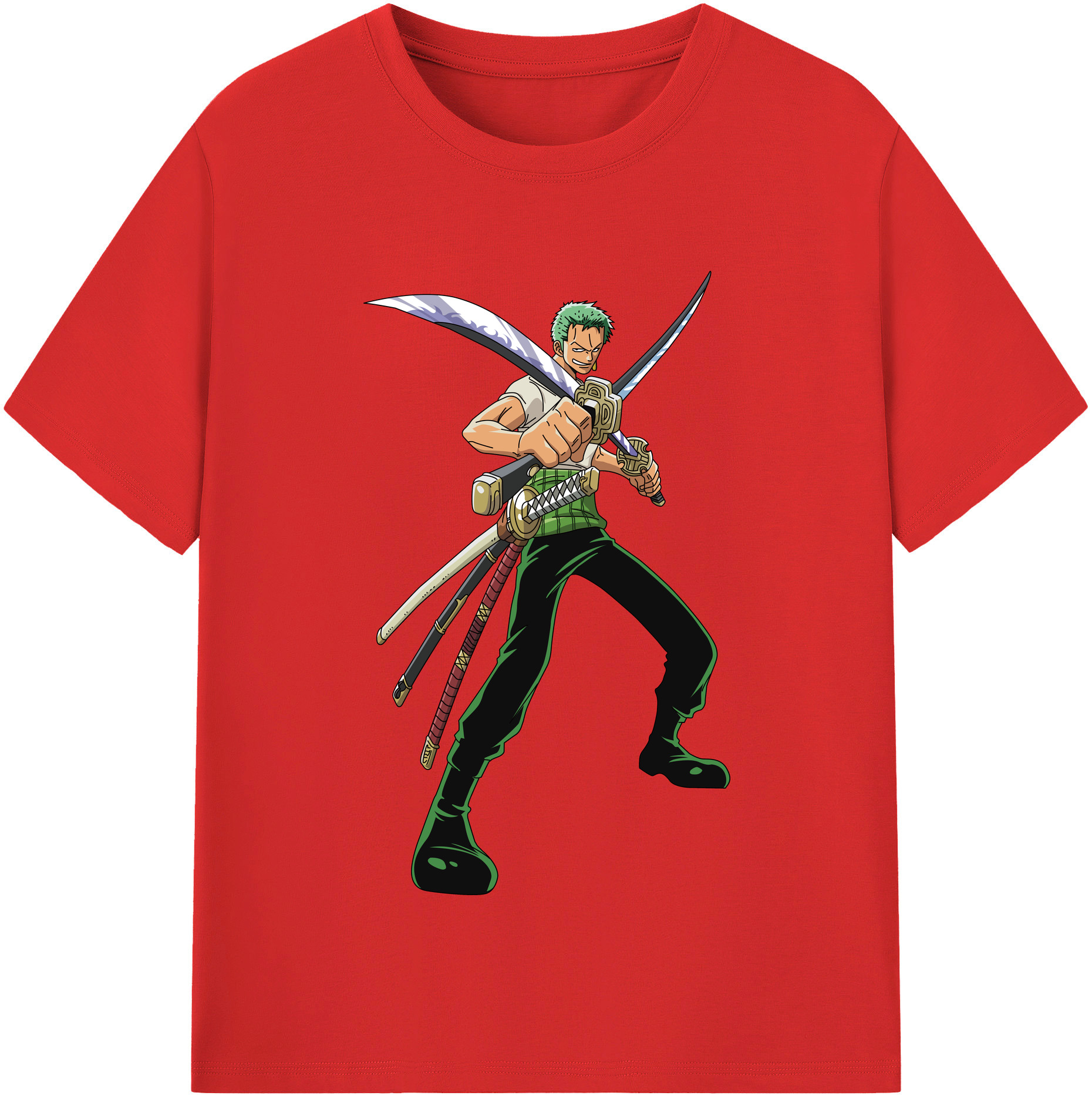 ワンピース ロロノア・ゾロ ONE PIECE Roronoa Zoro 綿100％半袖Tシャツ（フロントプリント）