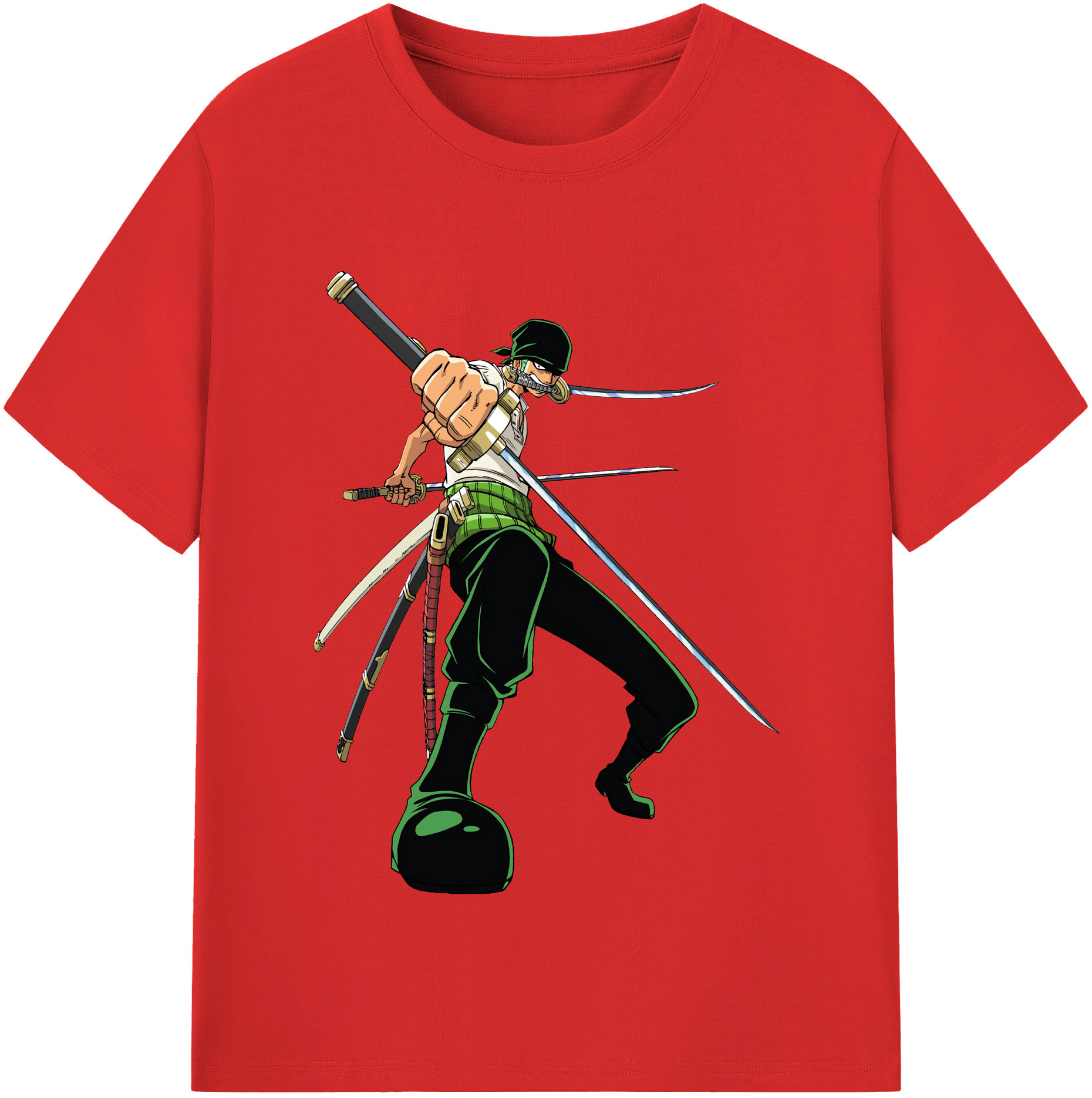ワンピース ロロノア・ゾロ ONE PIECE Roronoa Zoro 綿100％半袖Tシャツ（フロントプリント）